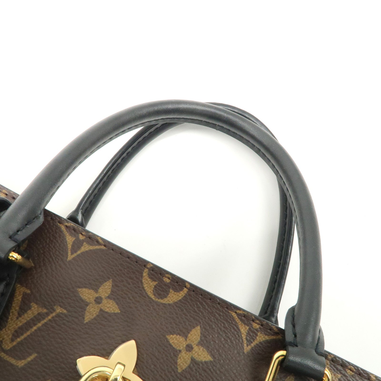 Louis Vuitton Monogram Flower Tote 2Way Hand Bag Noir M43550 Used