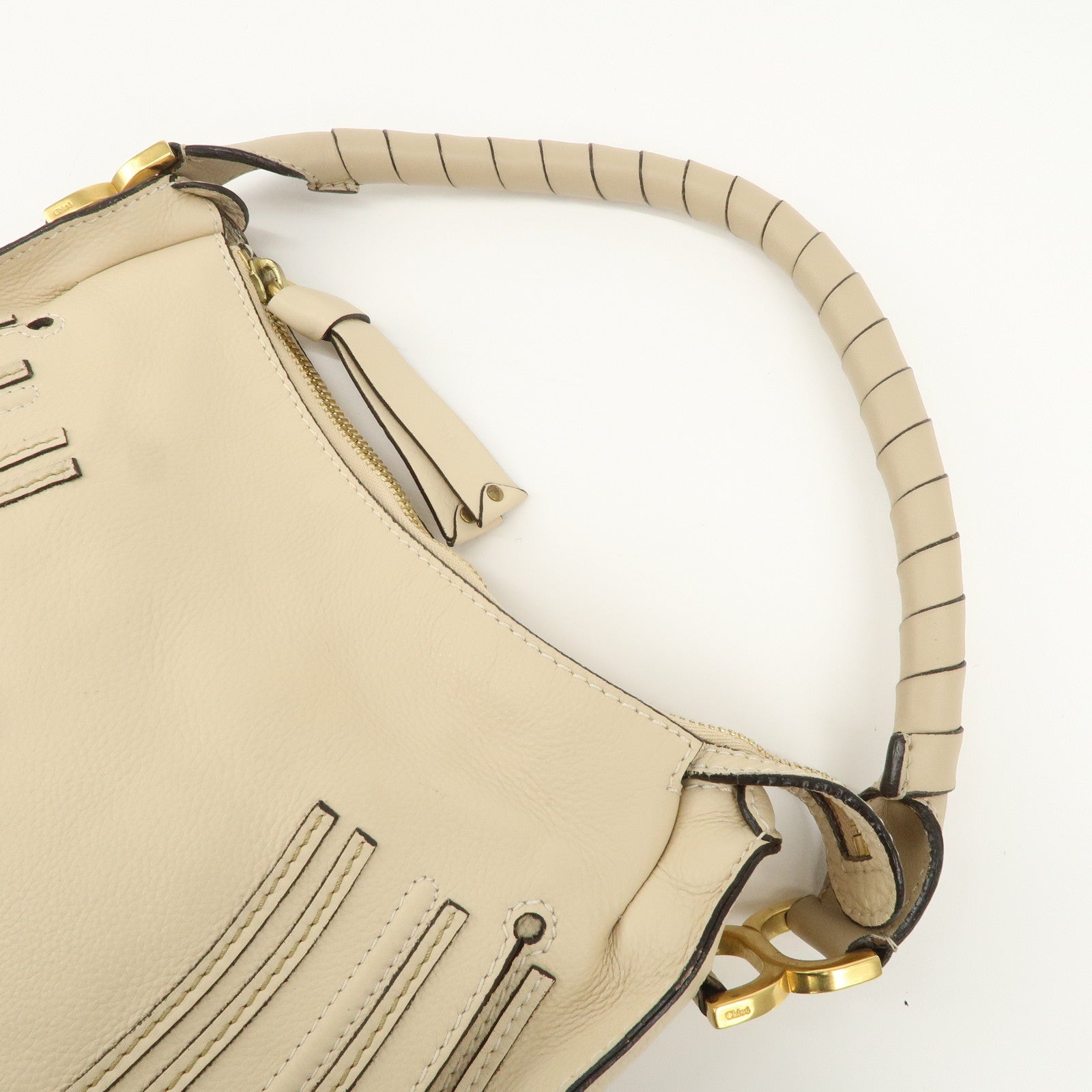 Chloe leather Marcy one-shoulder bag Beige 021156-27 Used