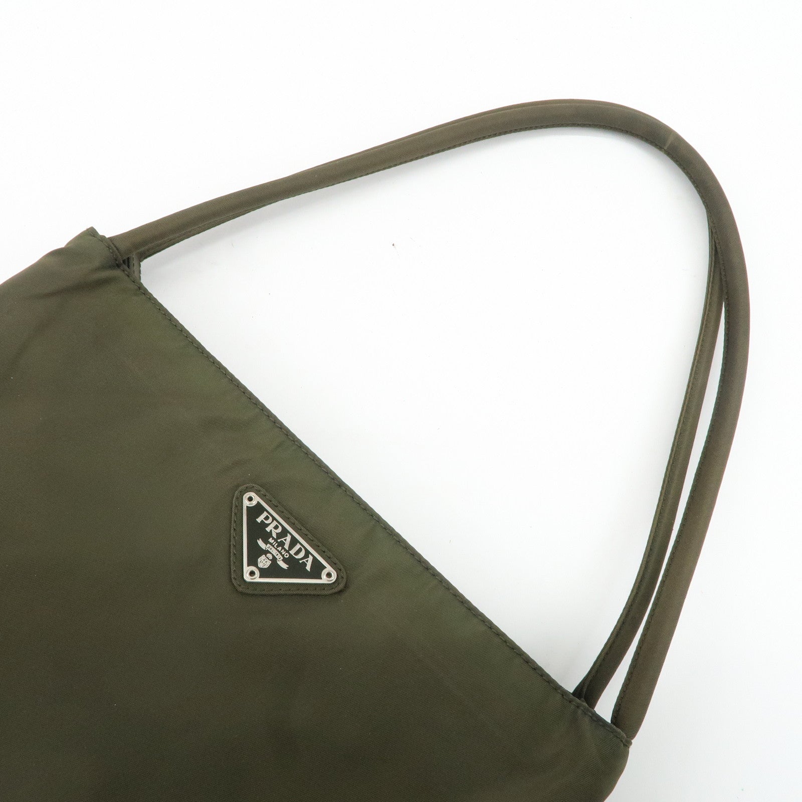 PRADA Nylon Tote Bag Shoulder Bag Khaki K3093 Used