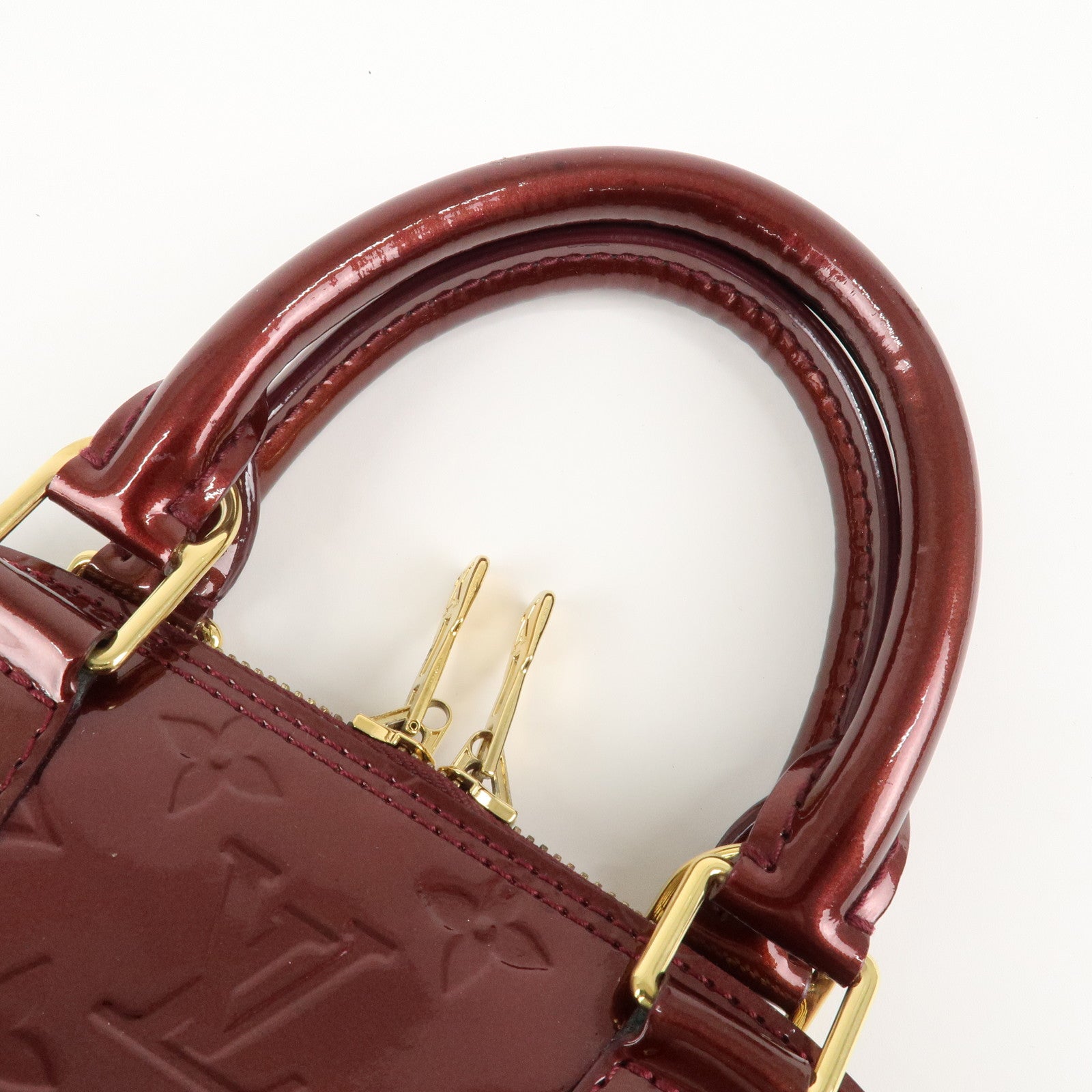Louis Vuitton Monogram Vernis Alma BB Hand Bag Griotte M90231 Used
