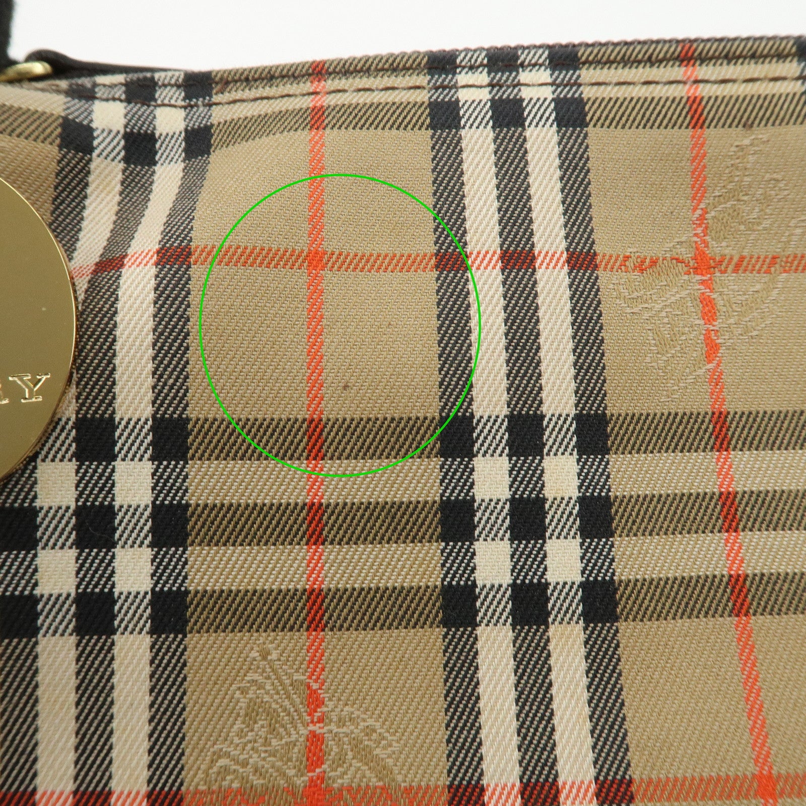 BURBERRY Nylon Leather Nova Plaid Shoulder Hand Bag Beige Black Used