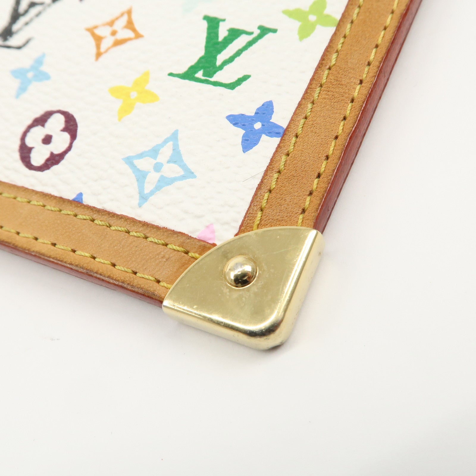 Louis Vuitton Monogram Multicolor Pochette Cles Blanc M92655 Used