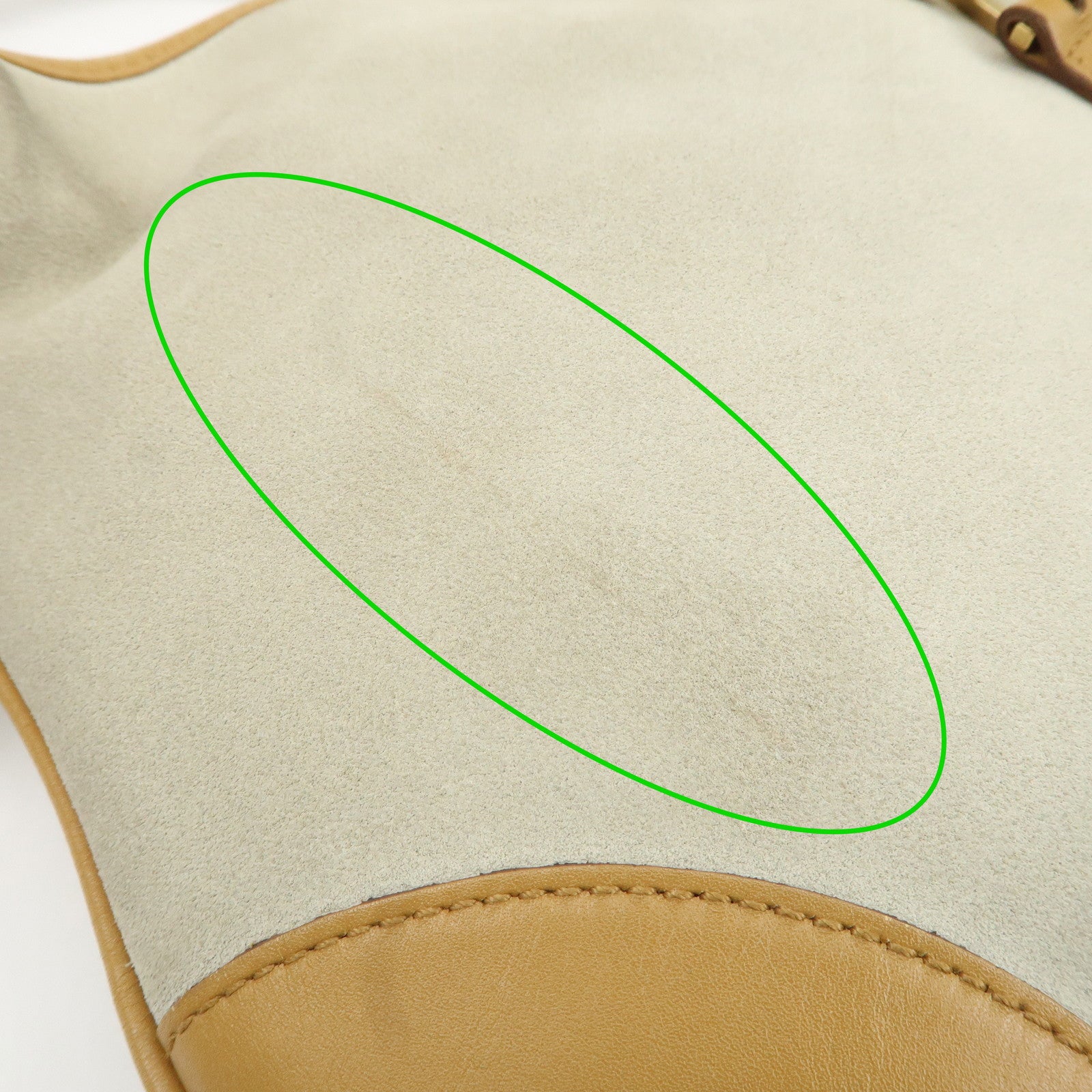 GUCCI Bamboo Suede Leather Shoulder Bag Gray Brown 001.4060 Used