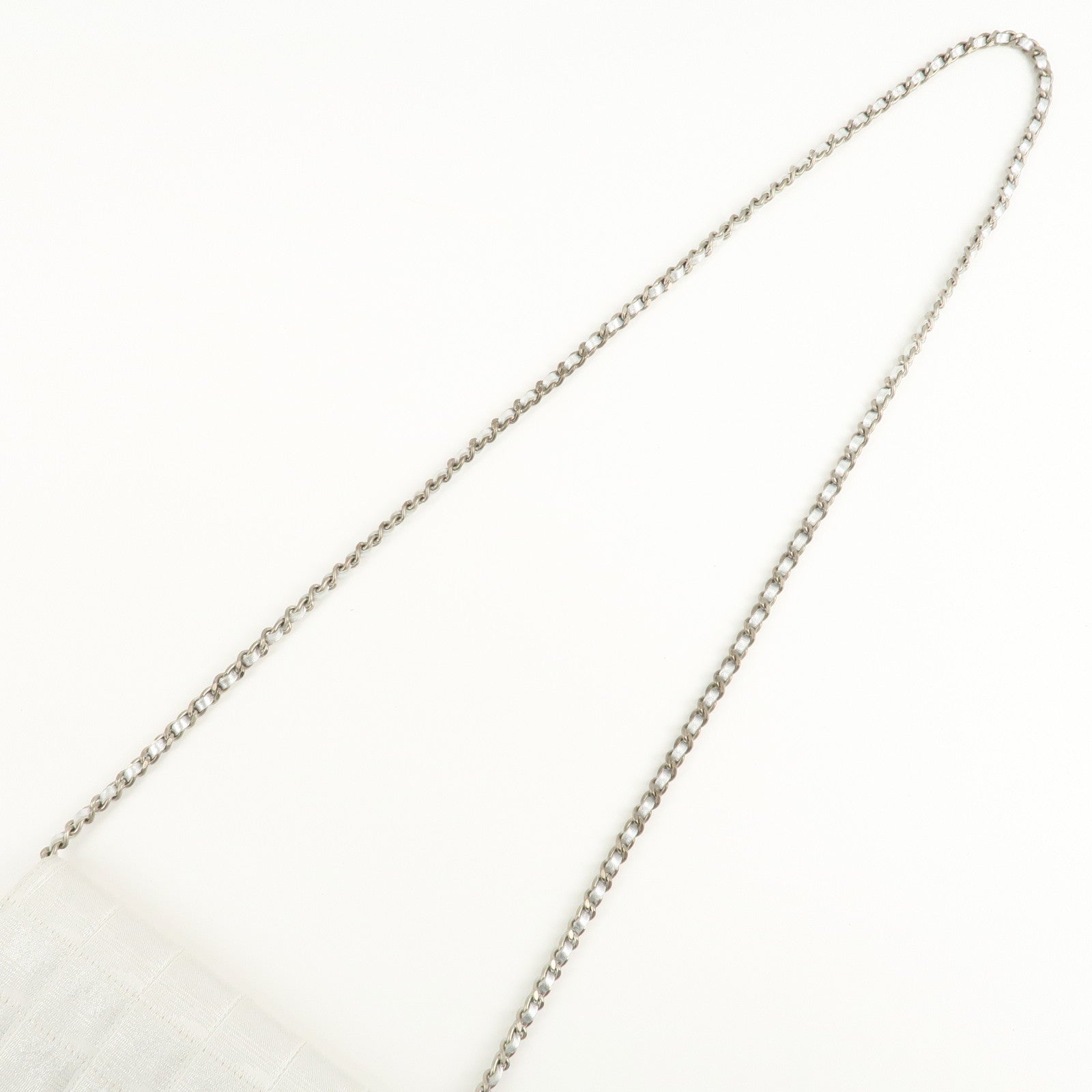 Chanel New Travel Line Nylon Jacquard Leather Chain Wallet A15772 Used