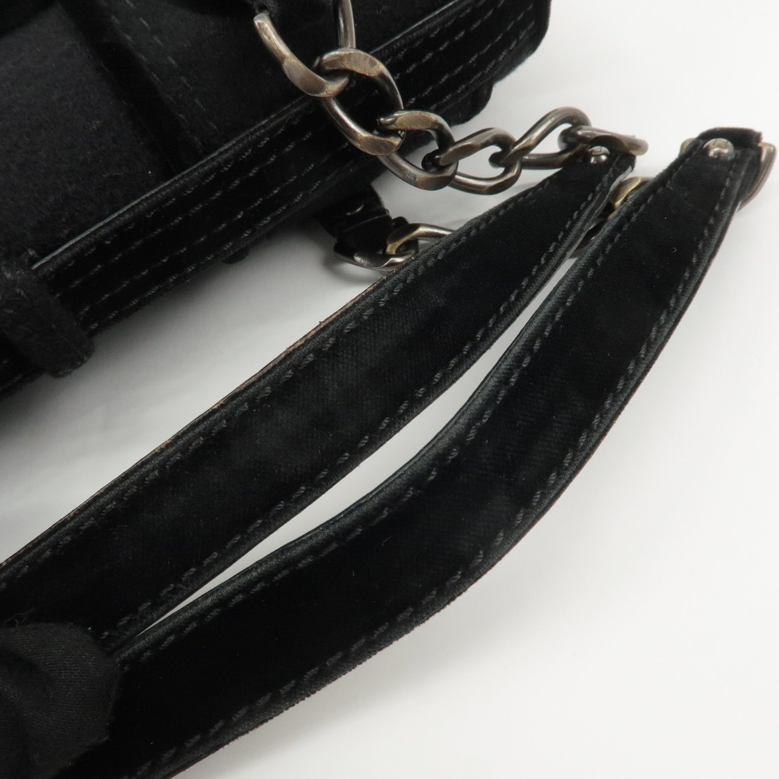 FENDI Chain Shoulder Bag Wool Leather Shoulder Bag 8BN165 Used