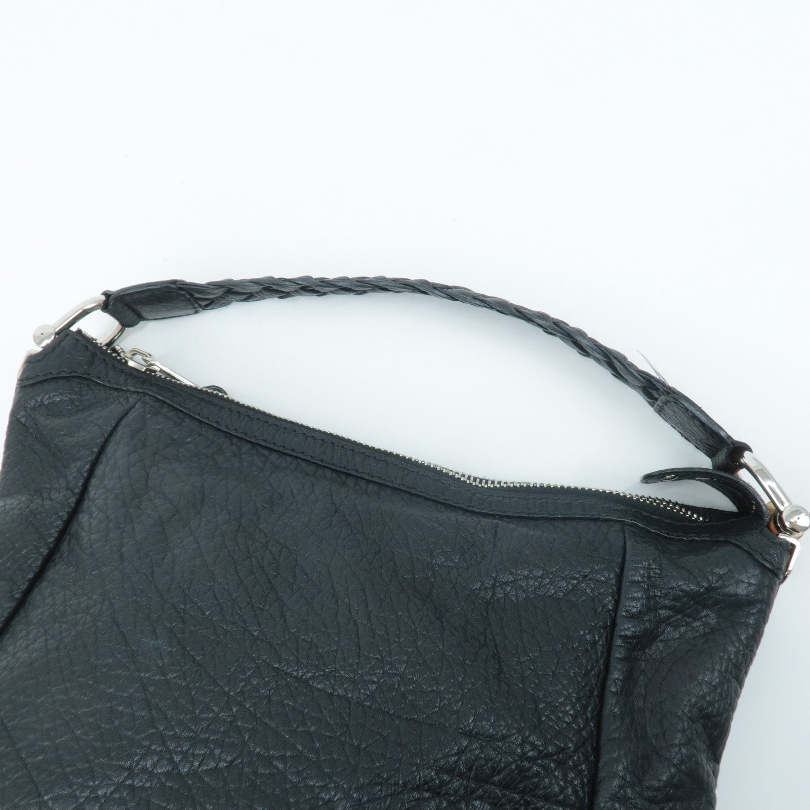 GUCCI Bamboo Leather Shoulder Bag Black 257090 Used