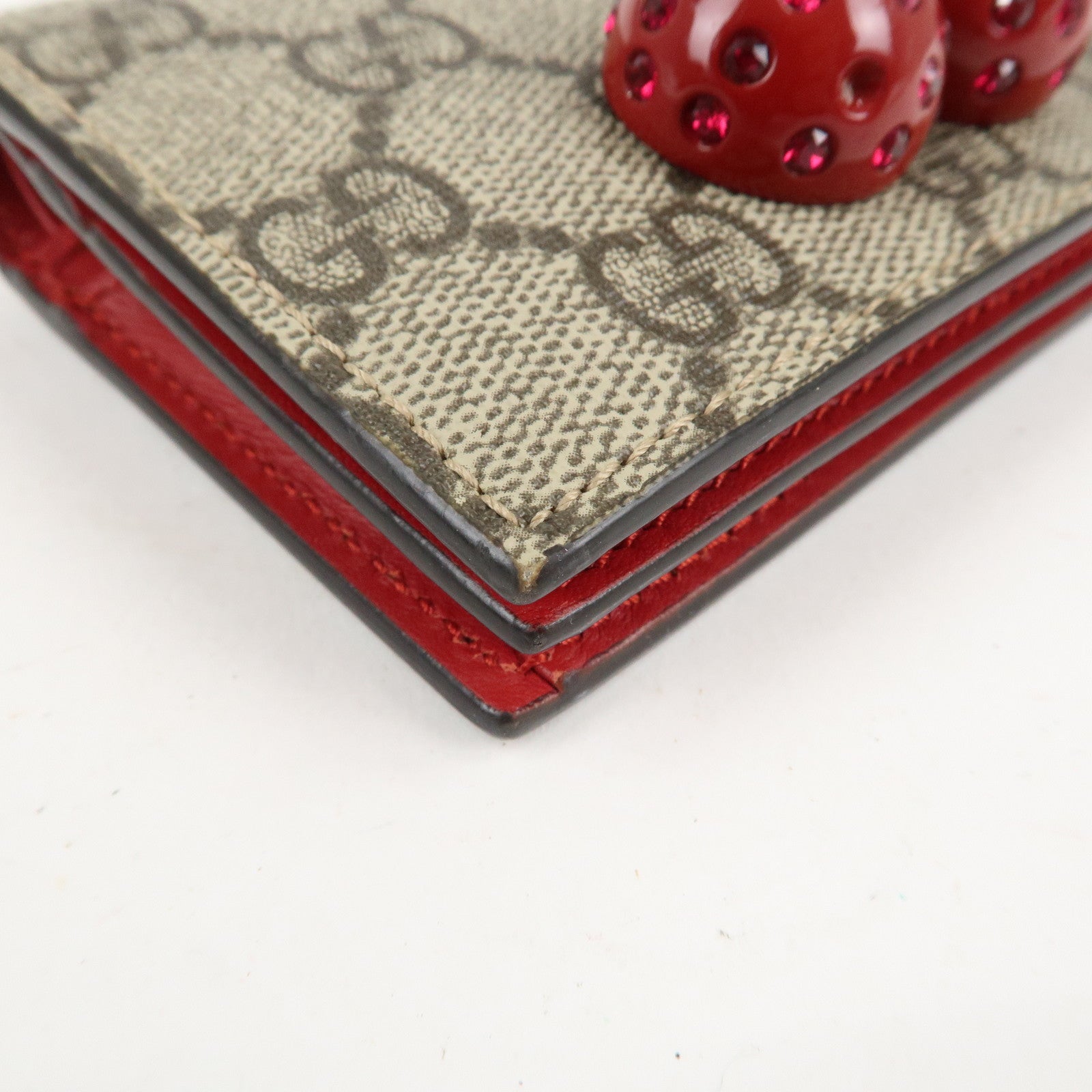 GUCCI Interlocking GG Supreme Plastic Card Case Coin Case Cherry Used