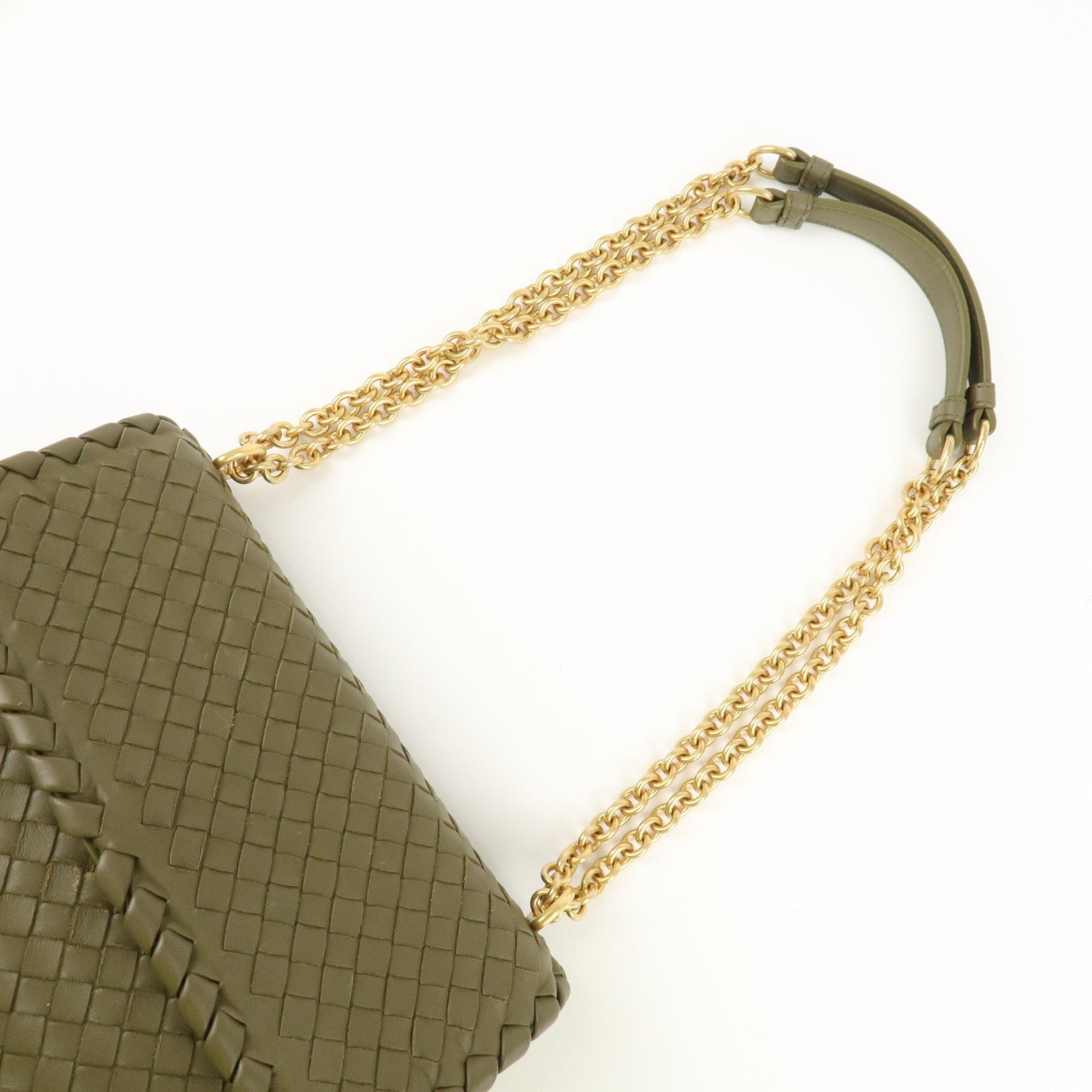 BOTTEGA VENETA Intrecciato Leather Olympia Chain Shoulder Bag Used
