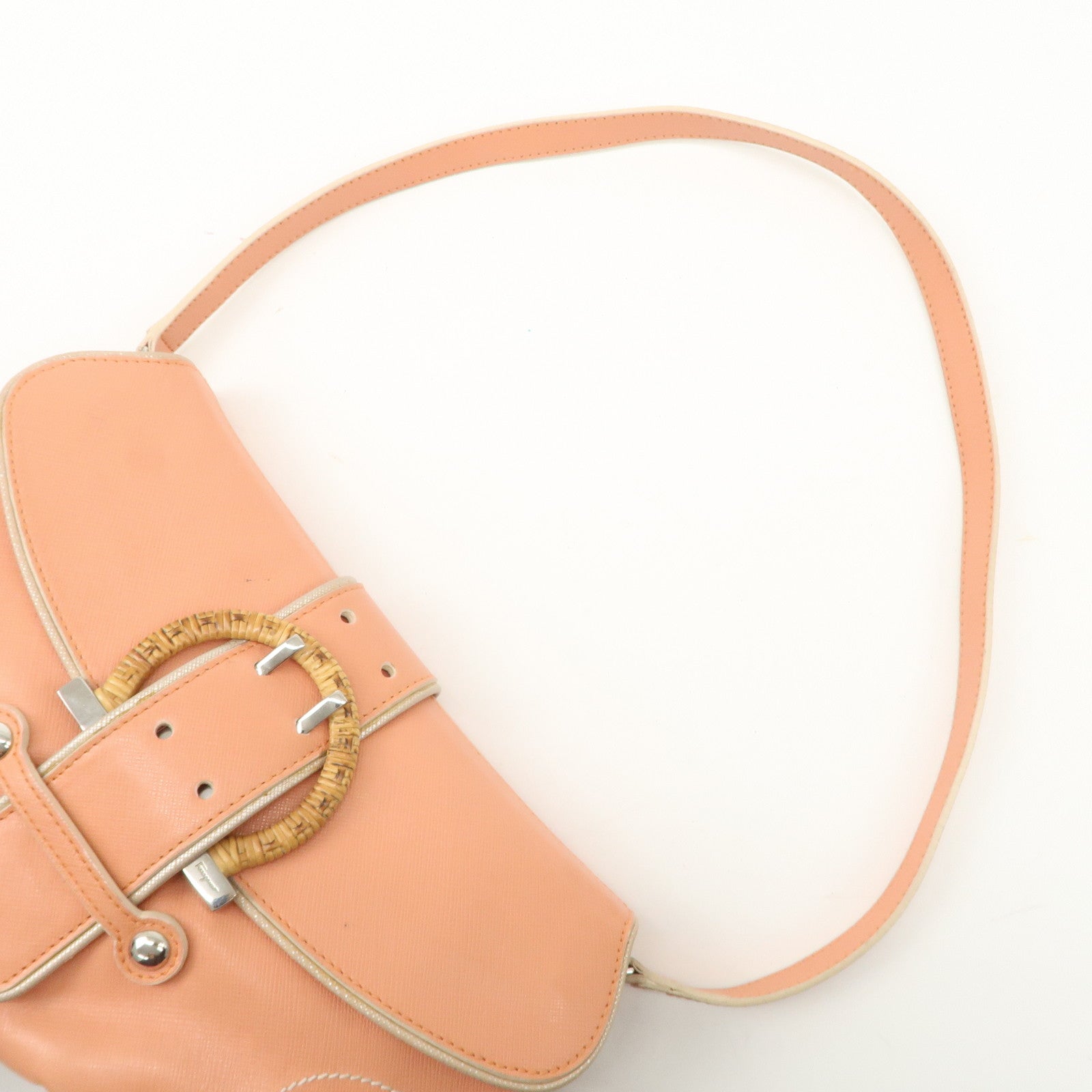 Salvatore Ferragamo Gancini Leather Shoulder Bag EE-21 6304 Used