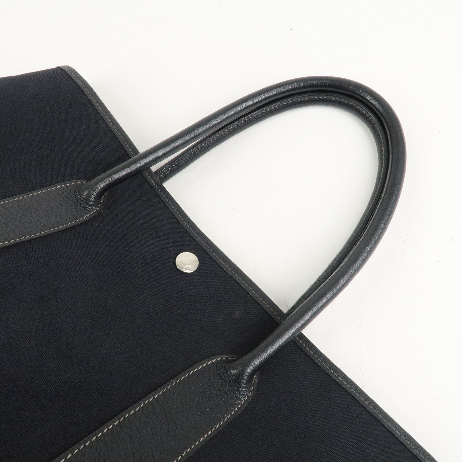 HERMES Toile Officier Negonda Garden Party PM I Stamped Tote Bag Used