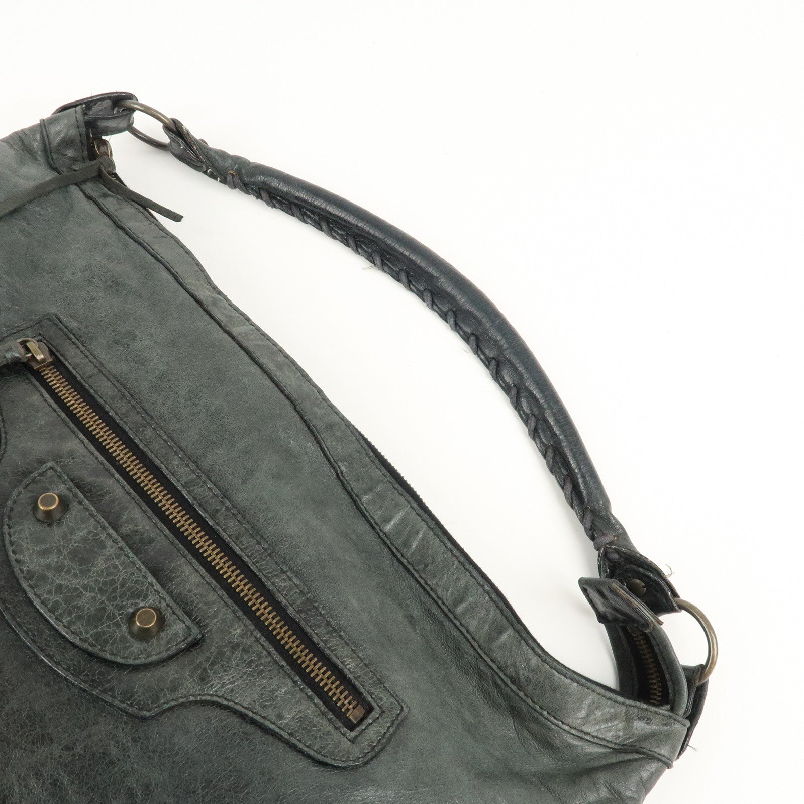 BALENCIAGA The Day Leather Shoulder Bag Black 140442 Used