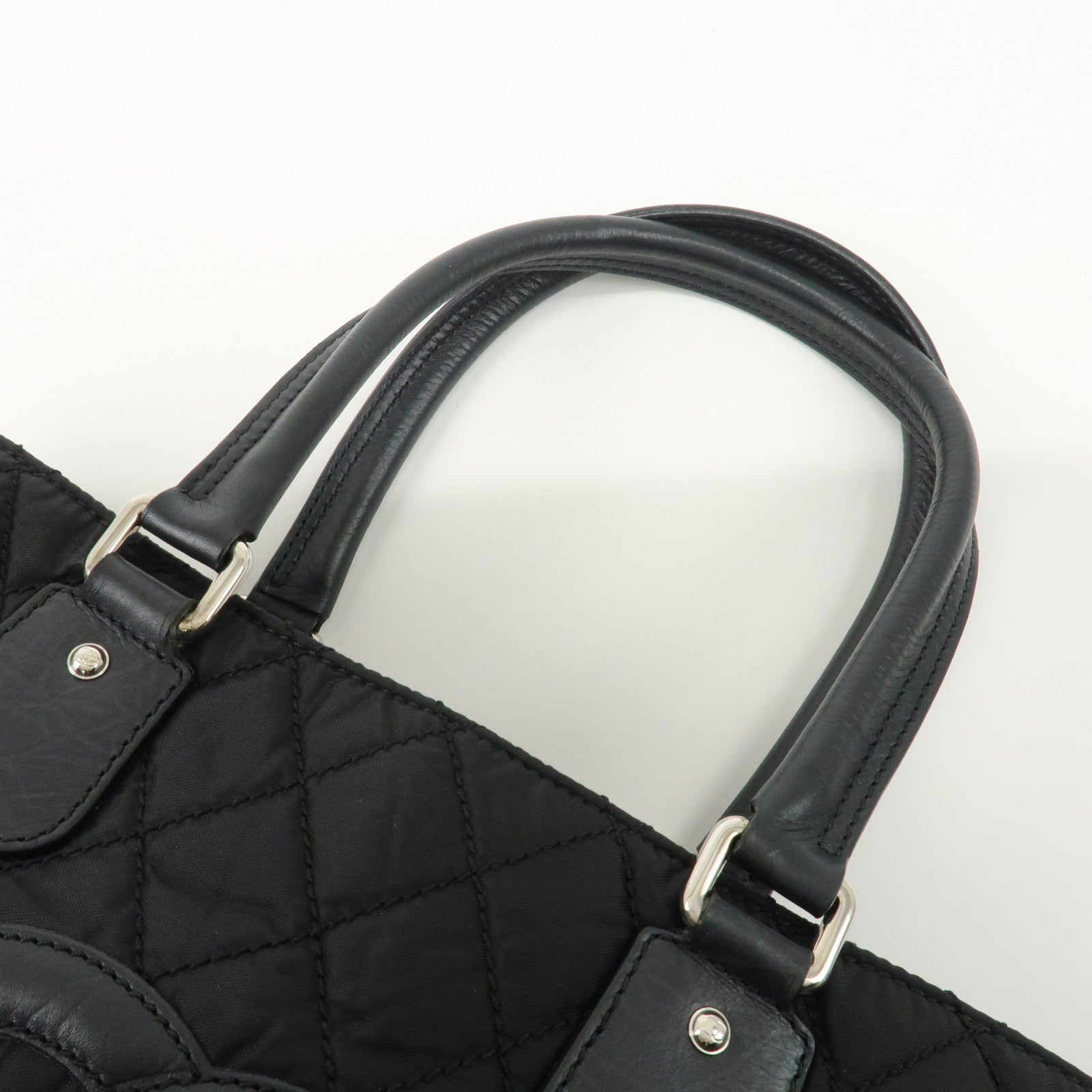 CHANEL Paris New York Wild Stitch Nylon Leather Coco Mark Tote Bag Used