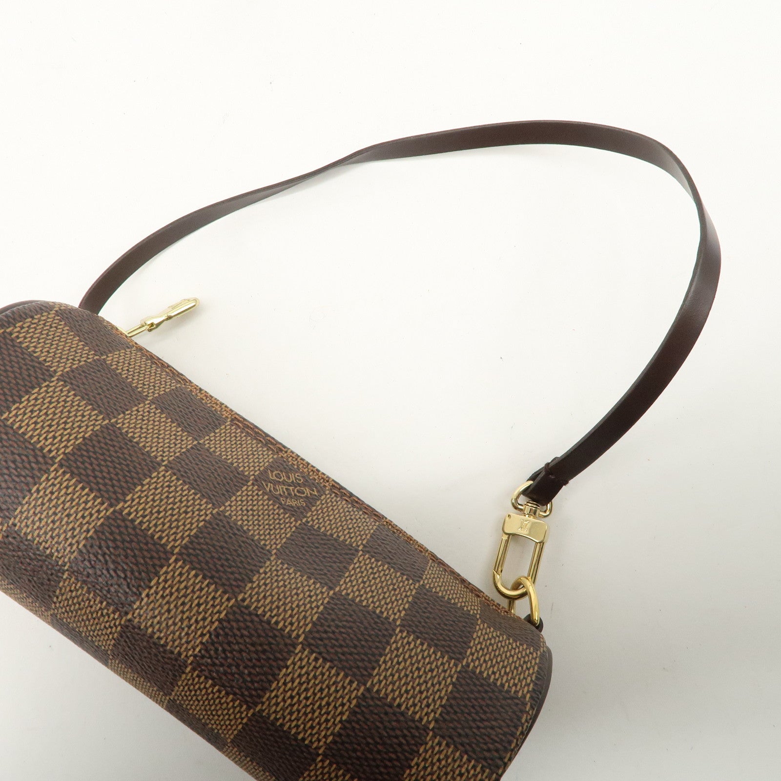 Louis Vuitton Damier Ebene Mini Pouch for Papillon Bag Brown Used