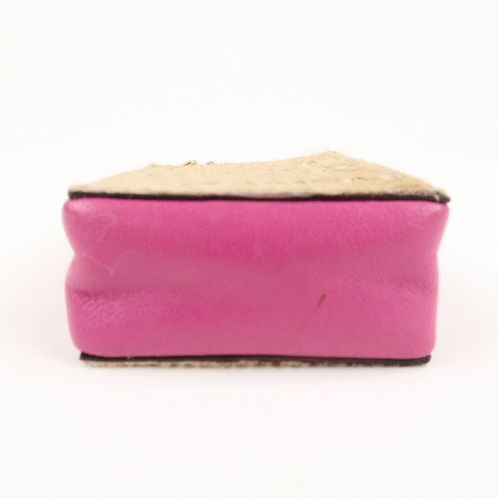 CHANEL Unborn Calf Lamb Skin Chain Shoulder Cigarette Case Used