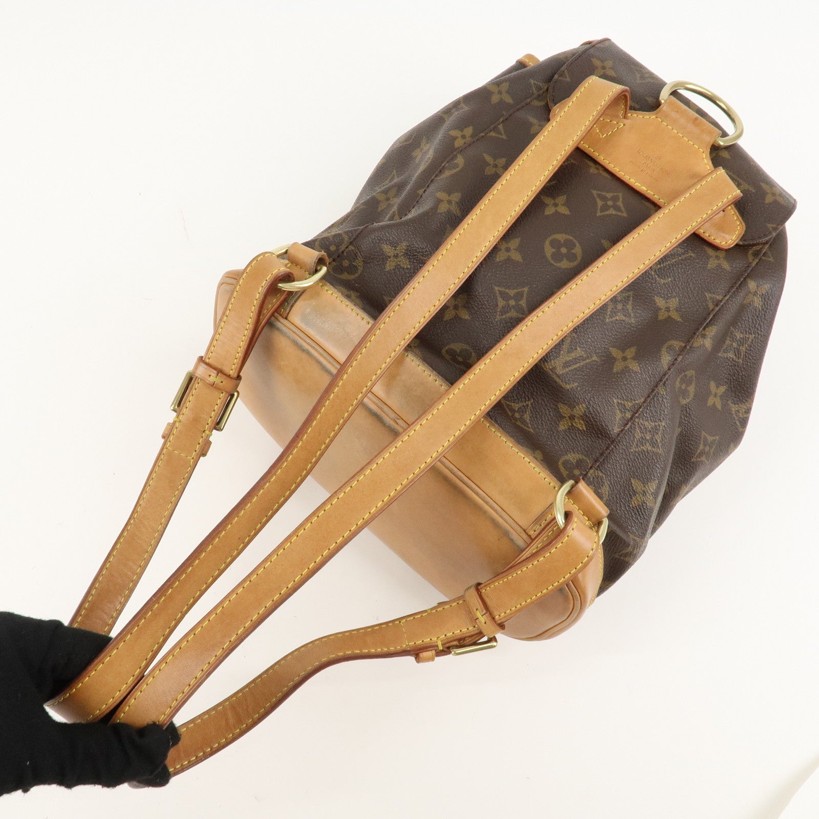Louis Vuitton Monogram Montsouris MM Back Pack Bag M51136 Used