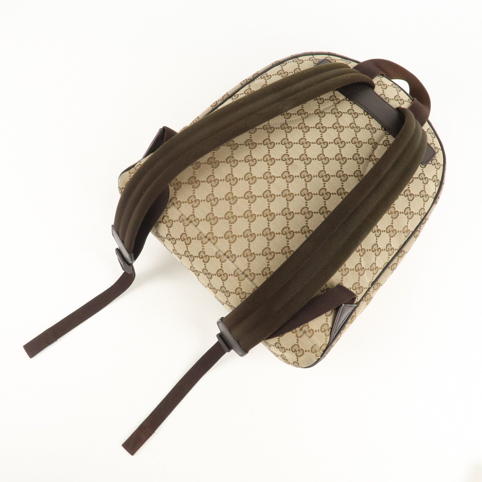 GUCCI GG Canvas Leather Backpack Beige Brown 449906 Used