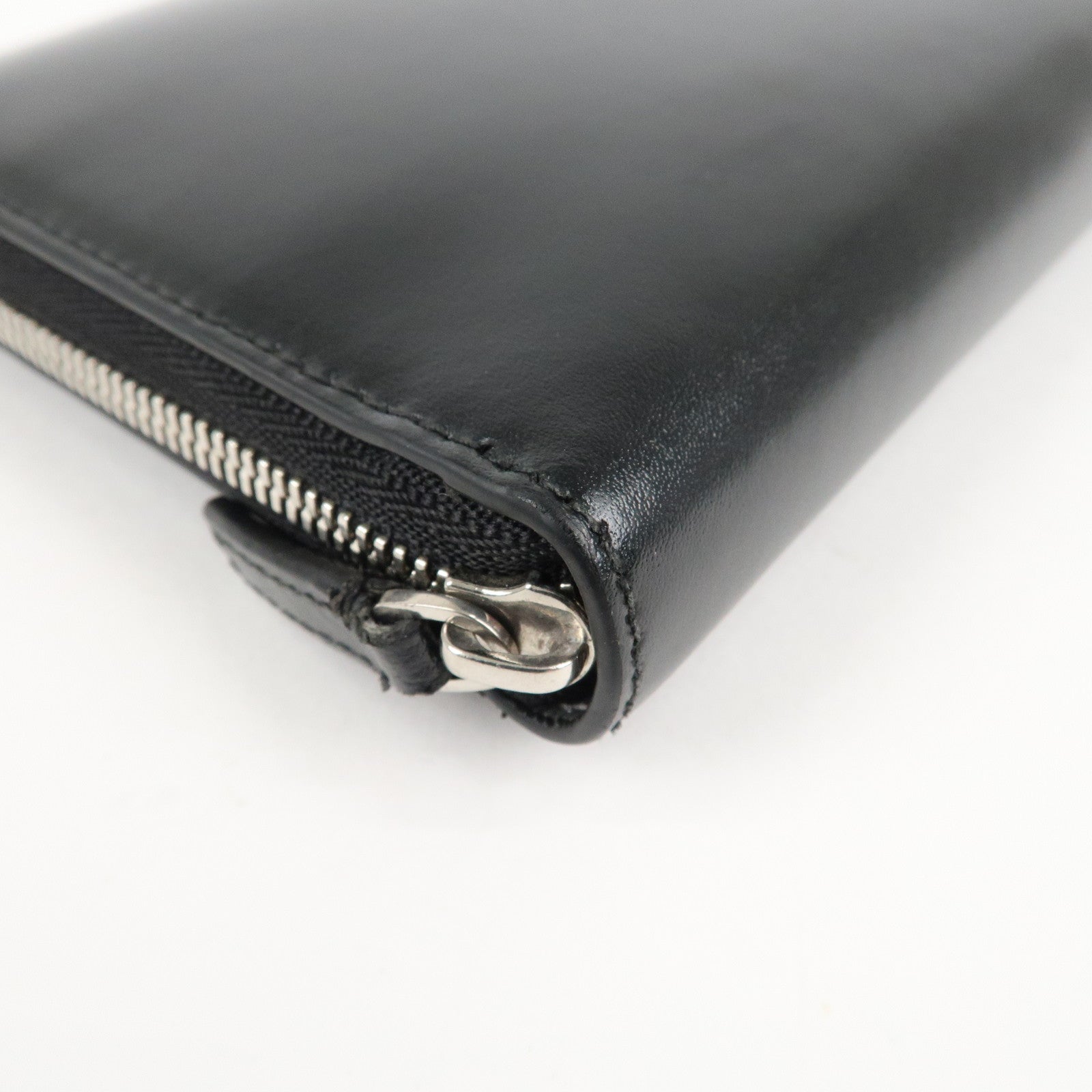 BALENCIAGA Leather Essentials Continental Wallet Black 664041 Used