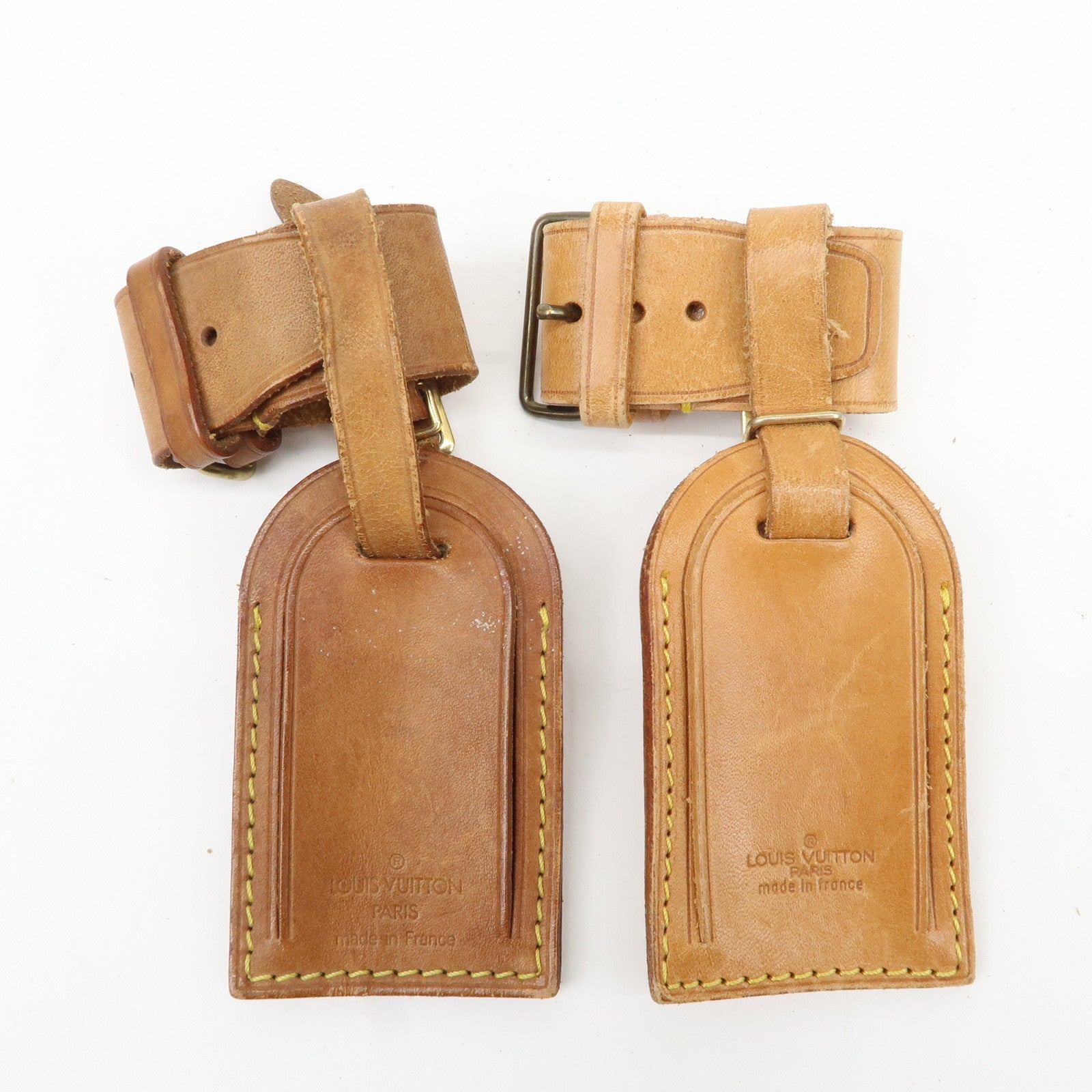 Louis Vuitton Set of 10 Leather Name Tag & Poignet Natural Used