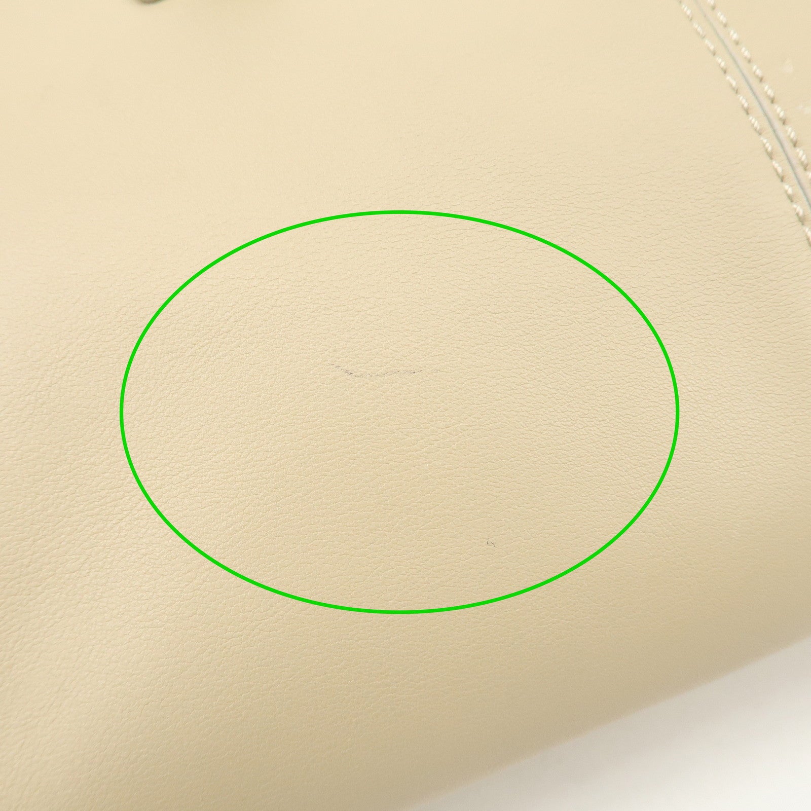 TOD'S Logo Leather Tote Bag Hand Bag Beige Cream Used