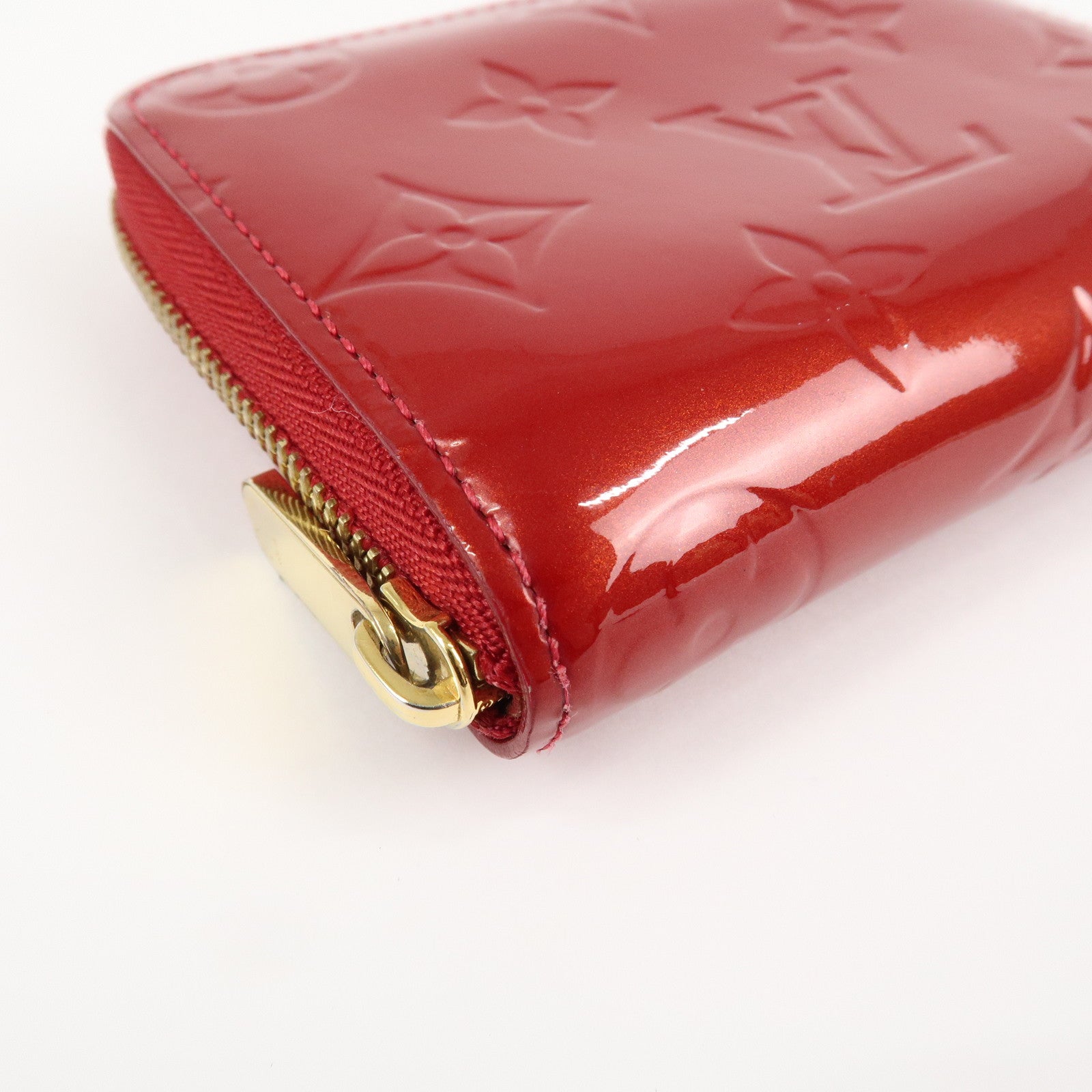 Louis Vuitton Monogram Vernis Zippy Coin Purse M93608 Red Used