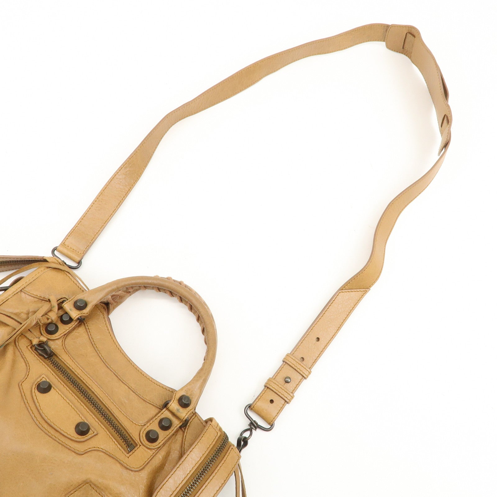 BALENCIAGA Mini City Leather Classic 2Way Bag Brown 300295 Used