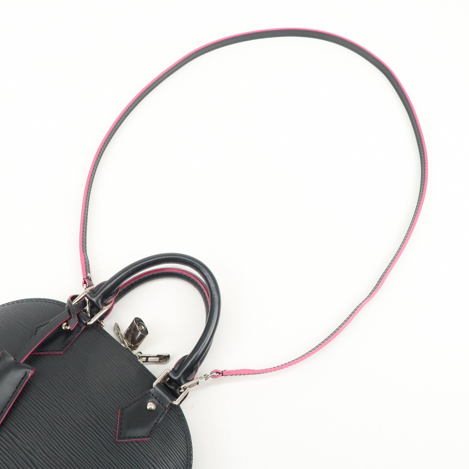 Louis Vuitton Epi Alma BB 2Way Shoulder Bag Noir Pink M54160 Used