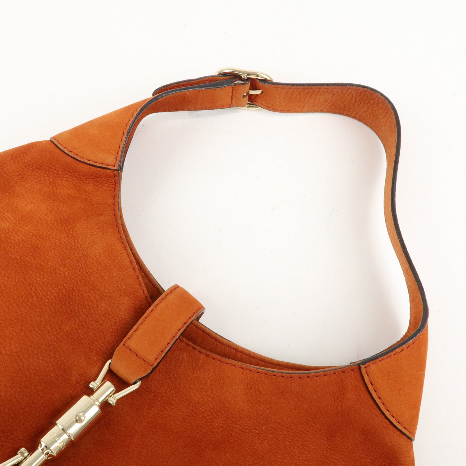 GUCCI New Jackie Suede Shoulder Bag Orange 277520 Used