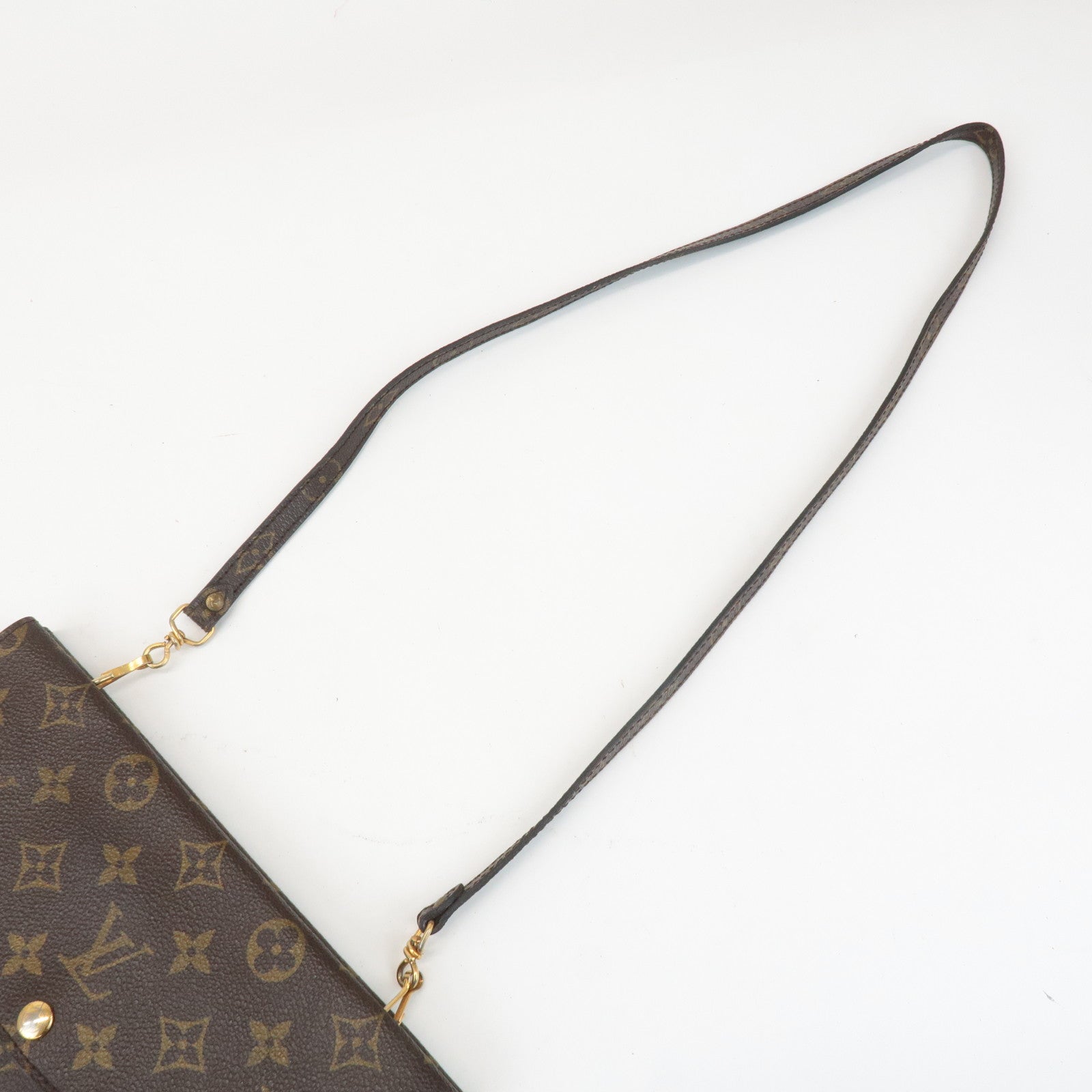 Louis Vuitton Monogram Double Rabat Shoulder Bag Brown M51815 Used