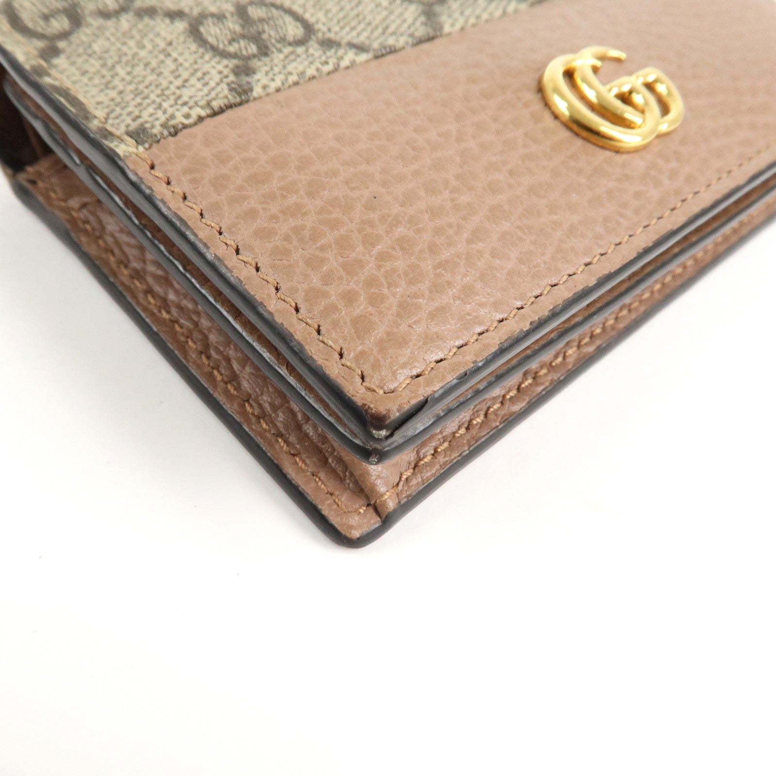 GUCCI GG Marmont GG Supreme Leather Compact Wallet 658610 Used