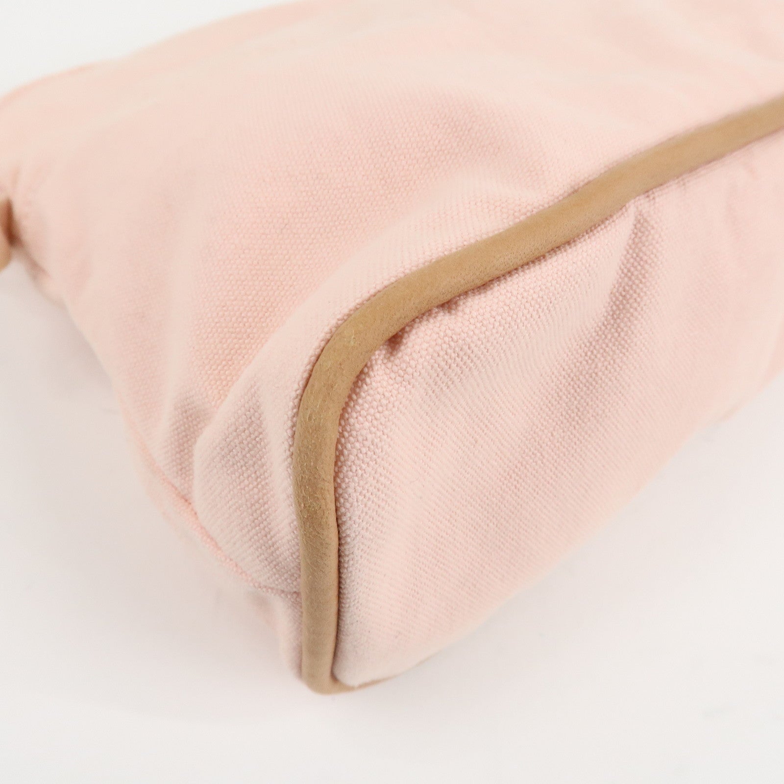 HERMES Canvas Leather Bolide PM Pouch Cosmetic Pouch Pink Used