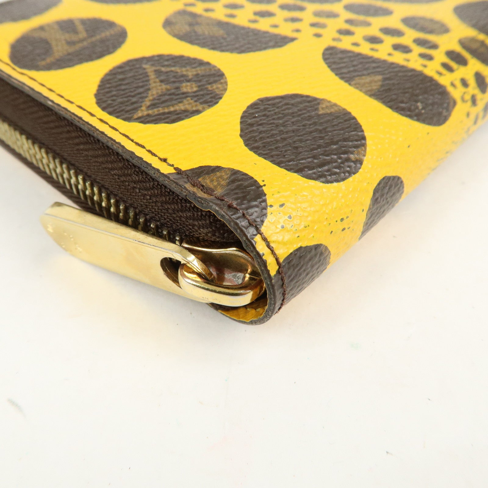 Louis Vuitton Monogram Zippy Wallet Pumpkin Dots Jaune M60449 Used