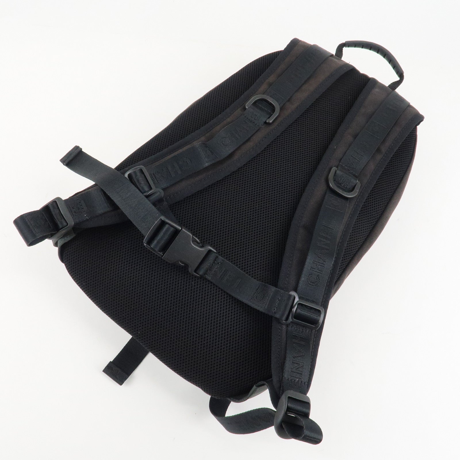 CHANEL CHANEL Sports Canvas Backpack Black Green Used