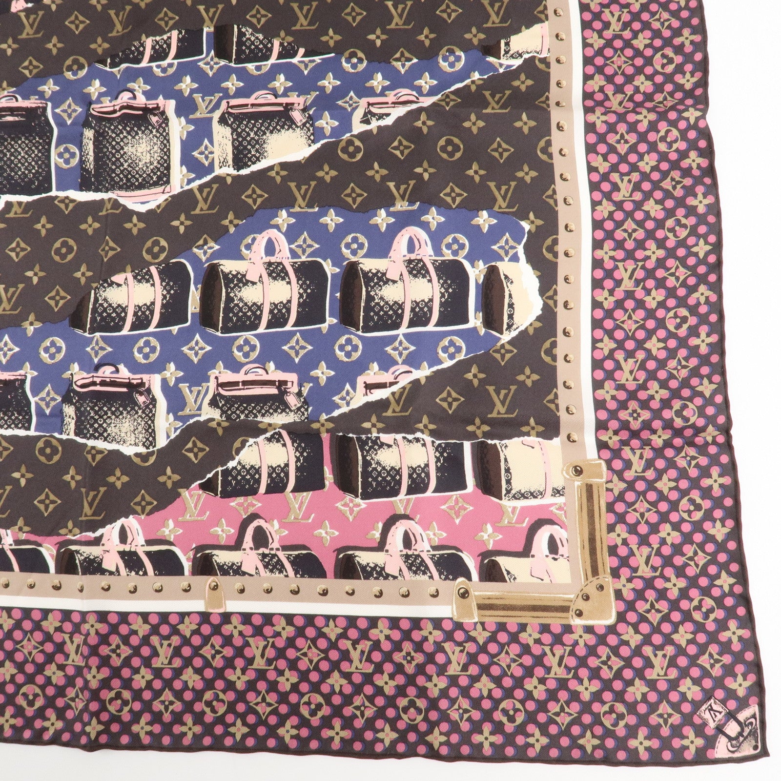 Louis Vuitton Monogram 100% Silk Scarf Monogram Wall Paper Print Used