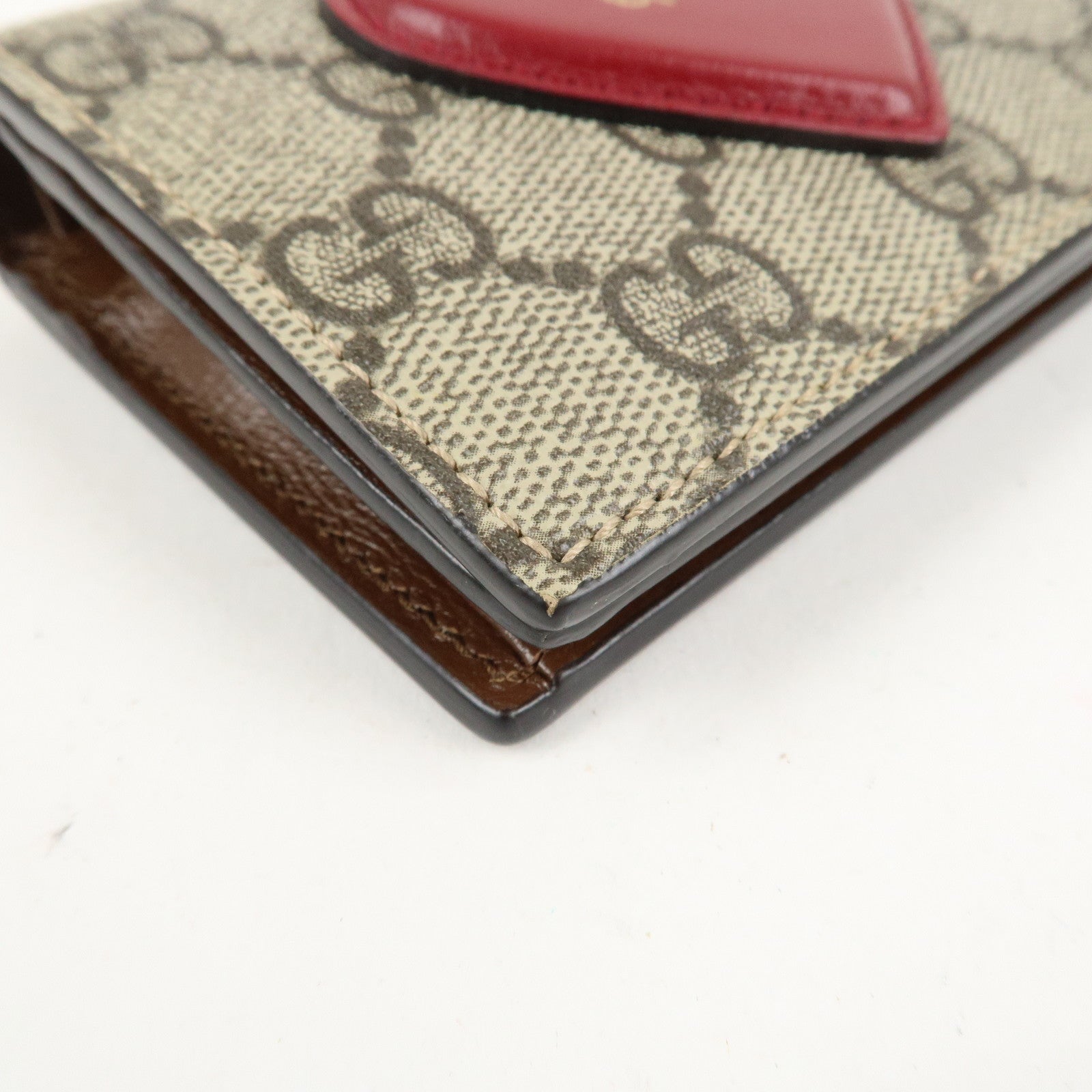 GUCCI GG Supreme Leather Heart Motif Bi-fold Wallet 648848 Used