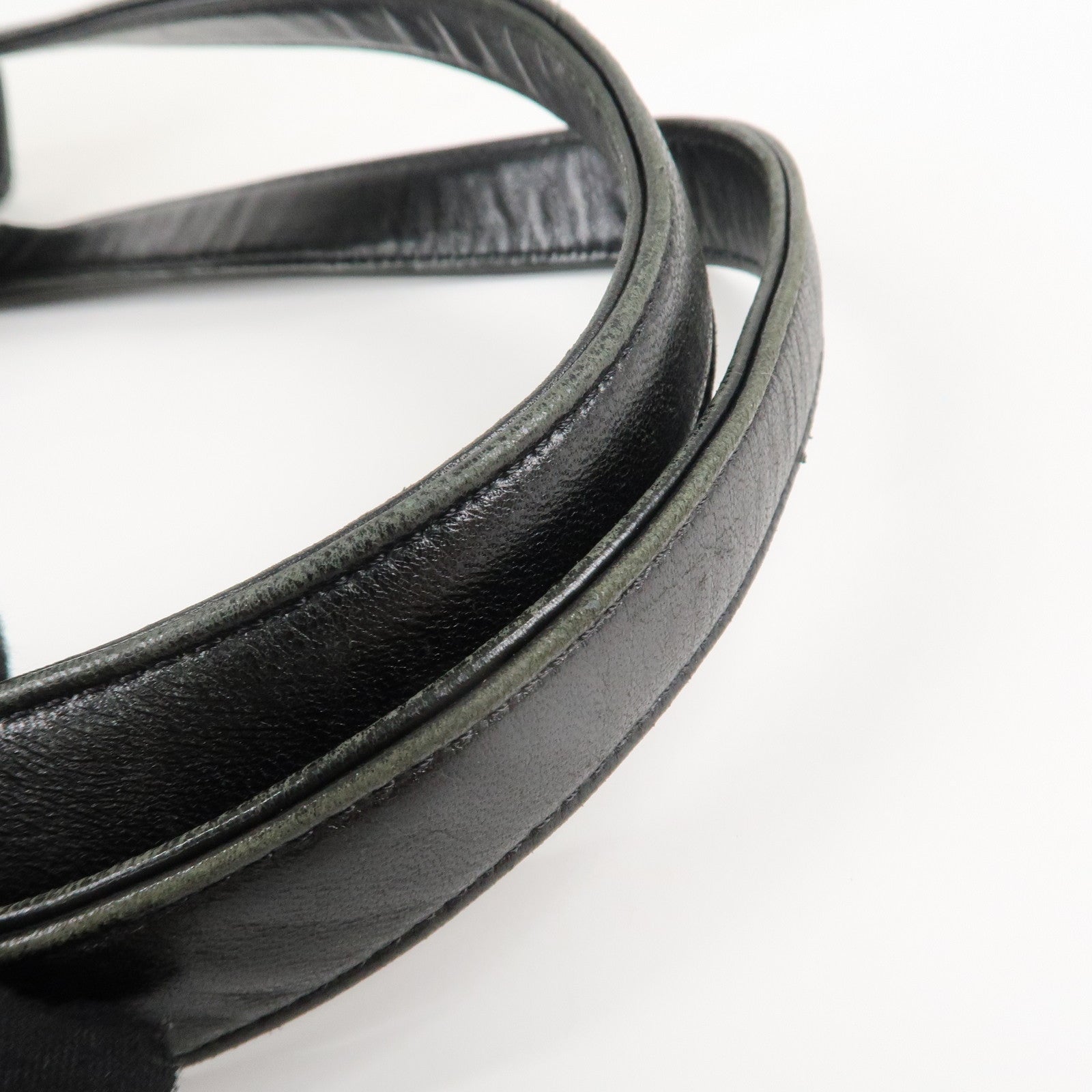 CHANEL COCO Mark Chocolate Bar Lamb Skin Shoulder Bag Black Used