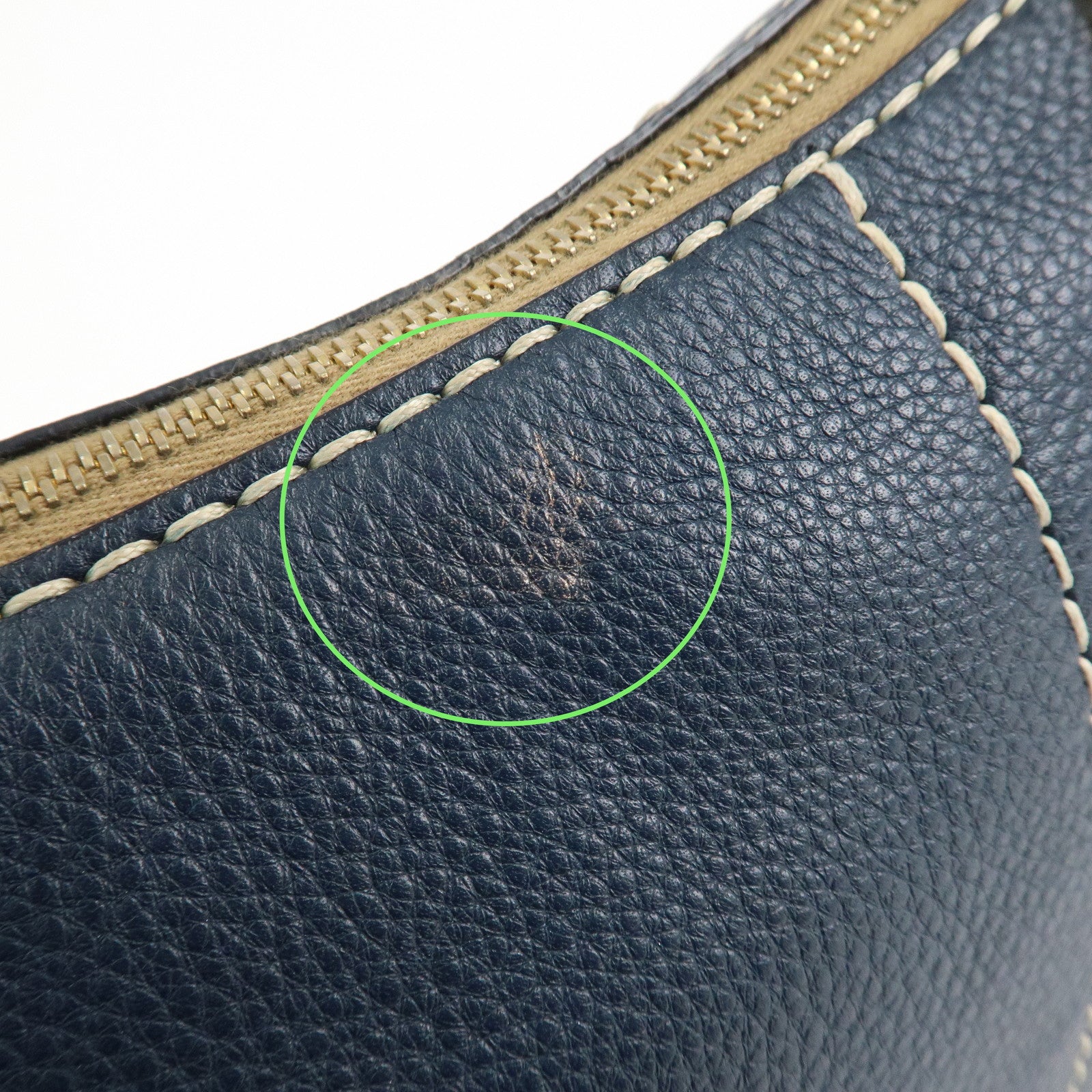 PRADA Soft Calf Leather Shoulder Bag Hand Bag Blue BR4690 Used