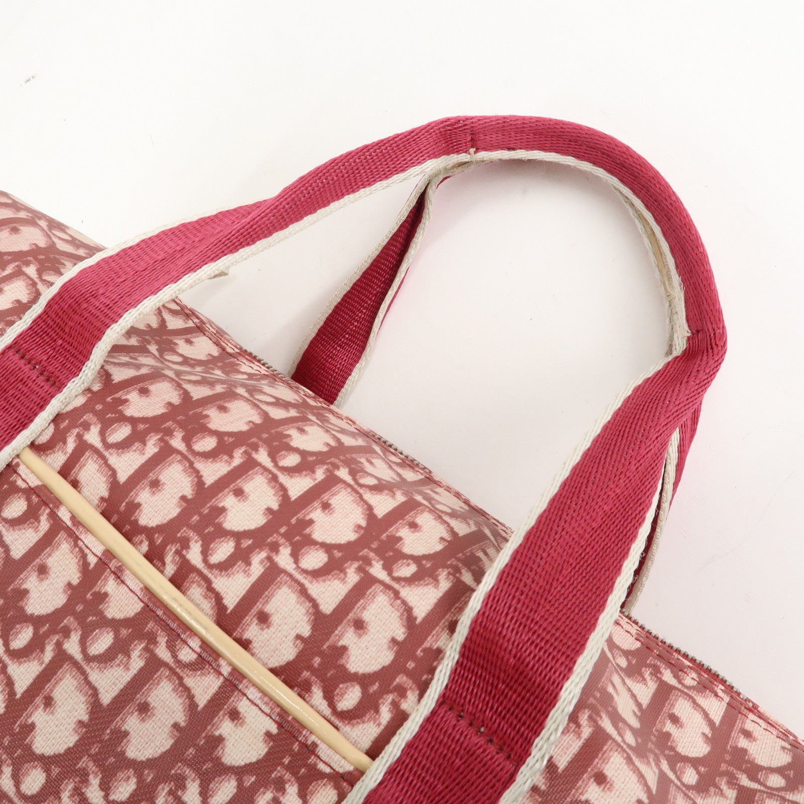 Christian Dior Trotter No.2 PVC Patent Leather Boston Bag Red Used