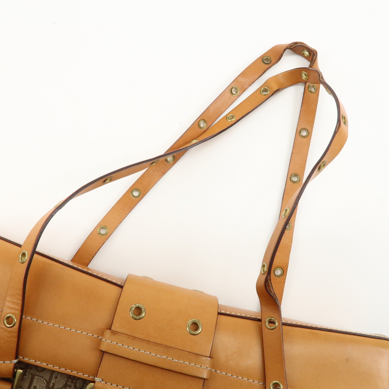 Christian Dior Trotter Street Chic Canvas Leather Shoulder Bag Used