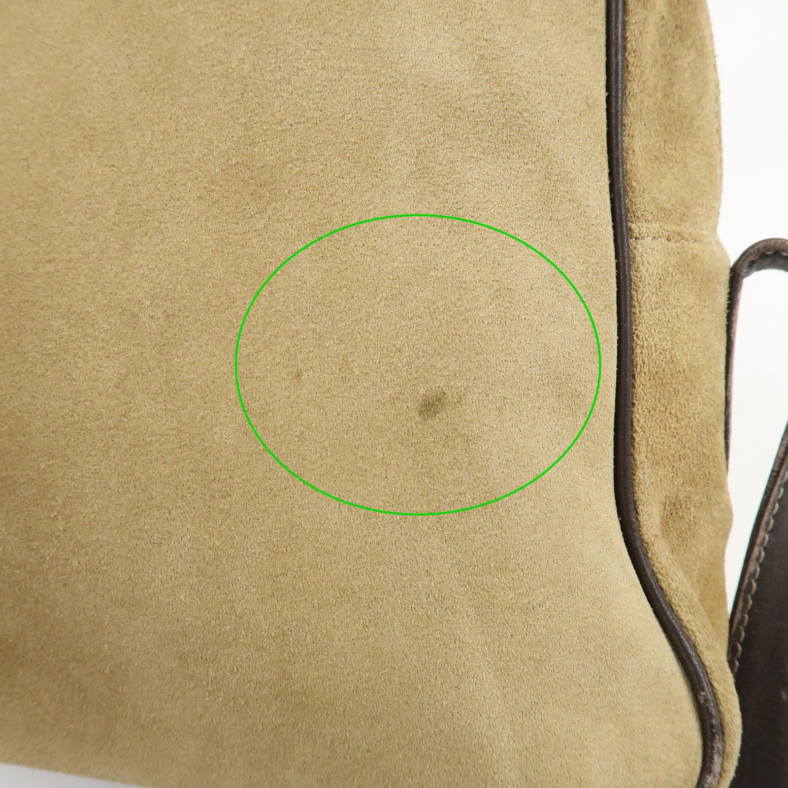 LOEWE Anagram Suede Leather Shoulder Bag Beige Dark Brown Used