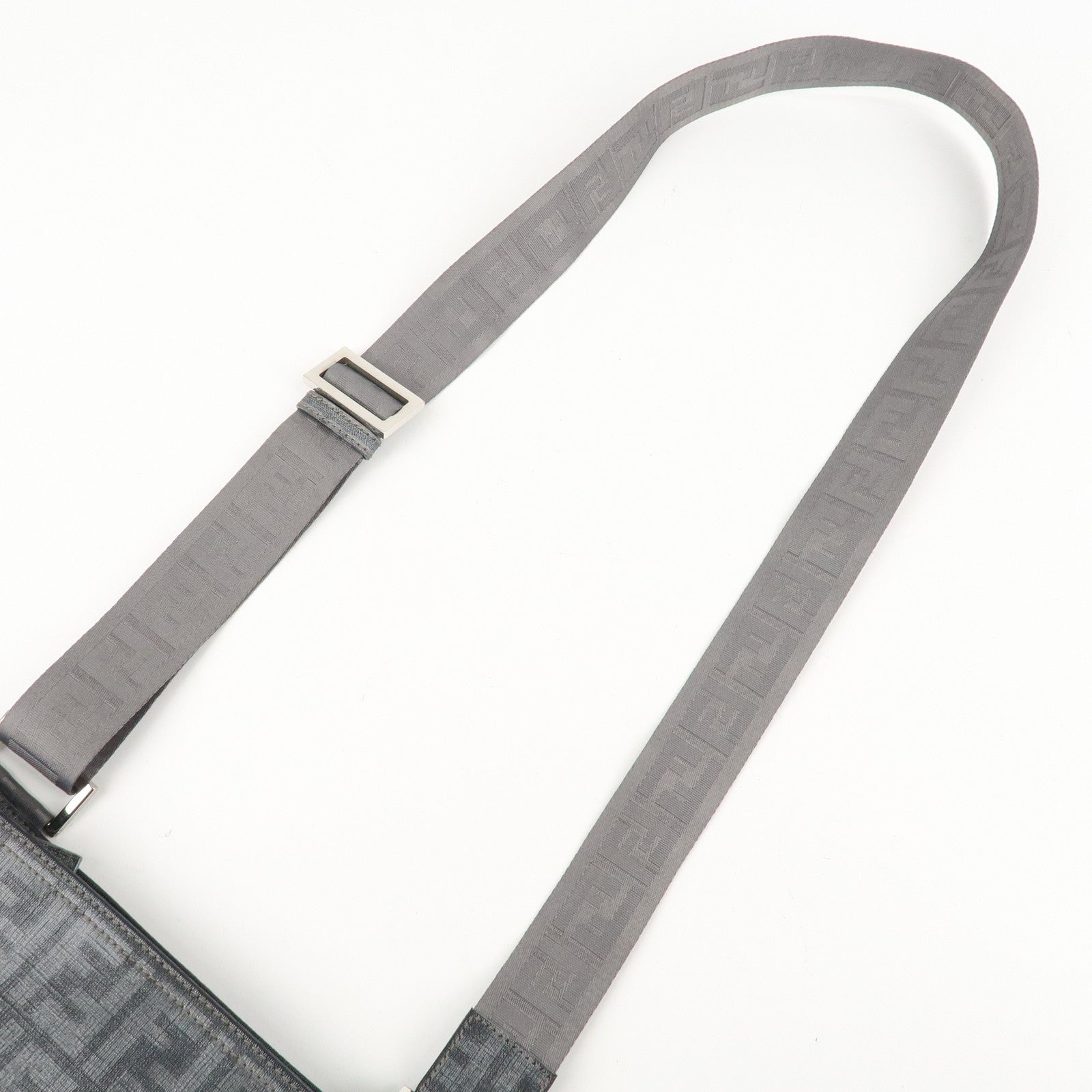 FENDI Zucca PVC Crossbody Bag Shoulder Bag Gray 7VA247 Used