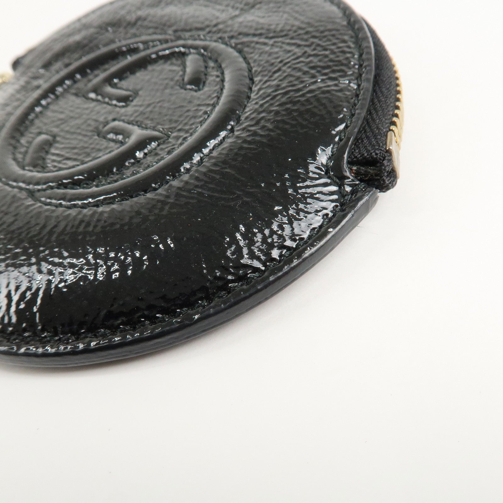 GUCCI SOHO Patent Leather Coin Purse Black 337946 Used