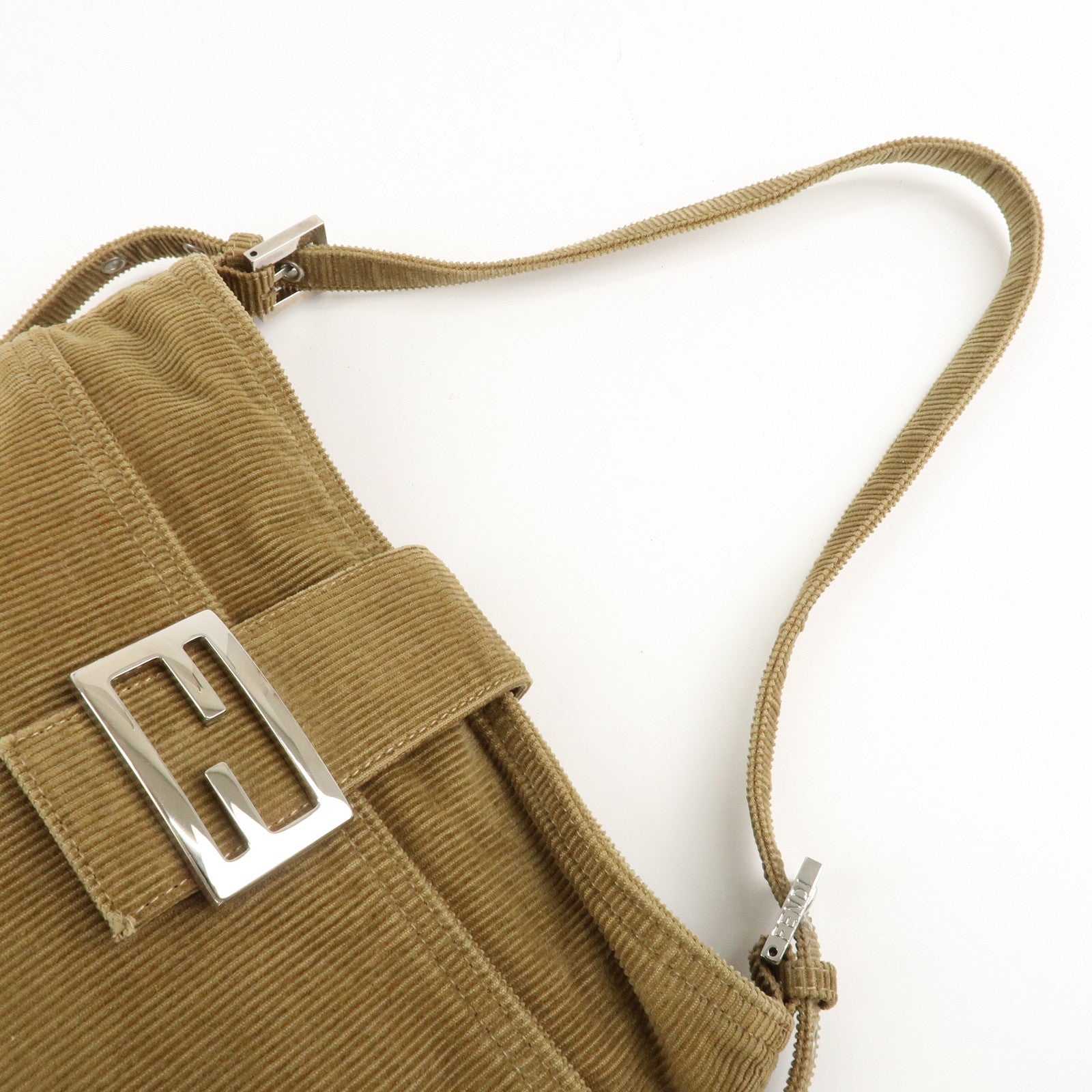 FENDI Corduroy Shoulder Bag Hand Bag Brown 26727 Used