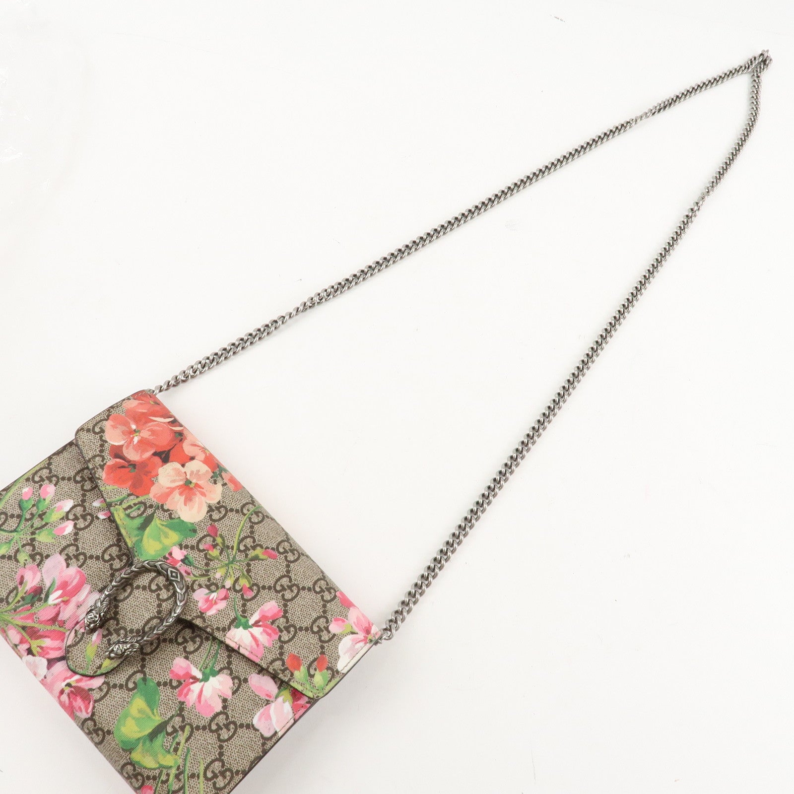GUCCI Dionysus GG Blooms GG Crystal Chain Wallet Hand Bag 401231 Used
