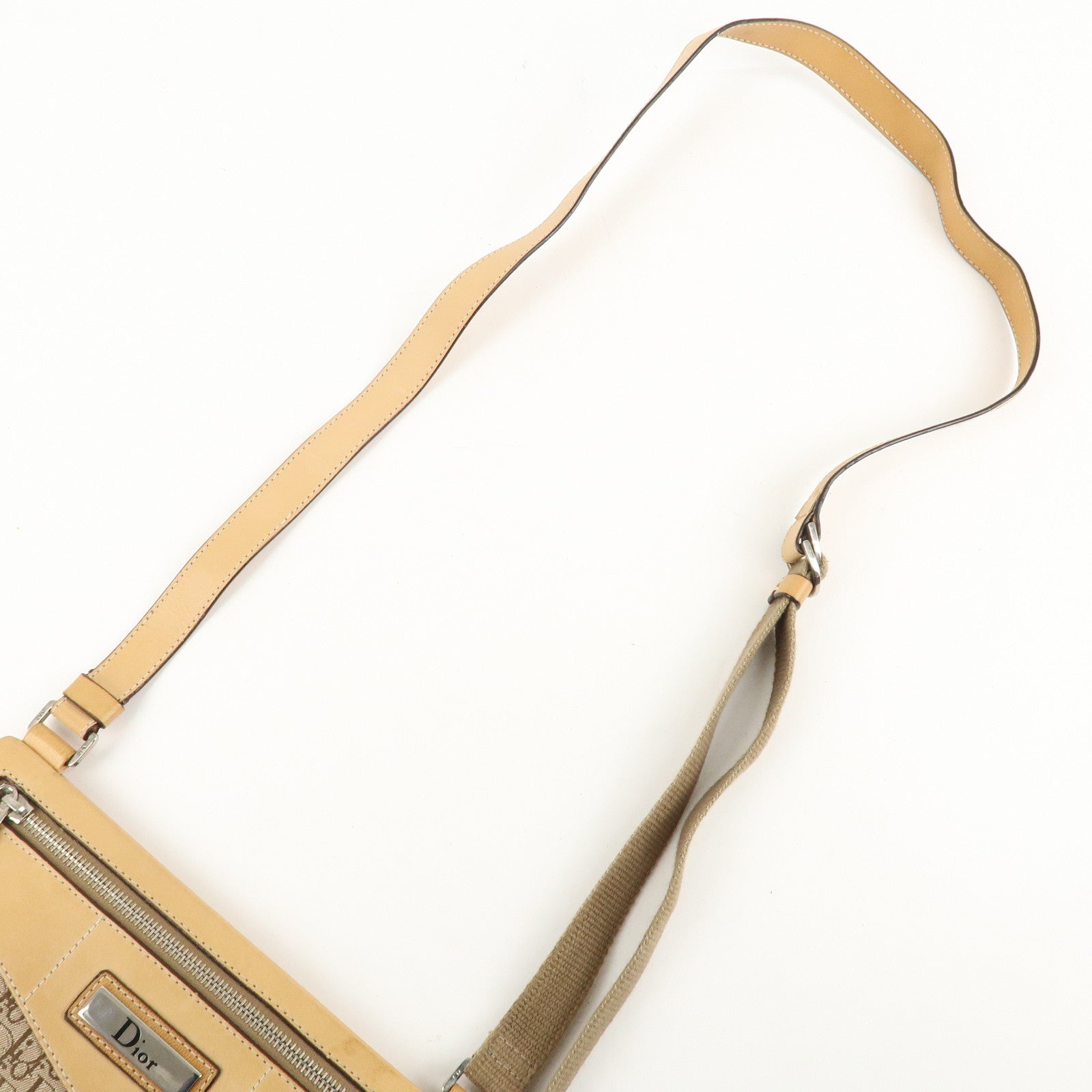 Christian Dior Street Chic Trotter Canvas Leather Shoulder Bag Used