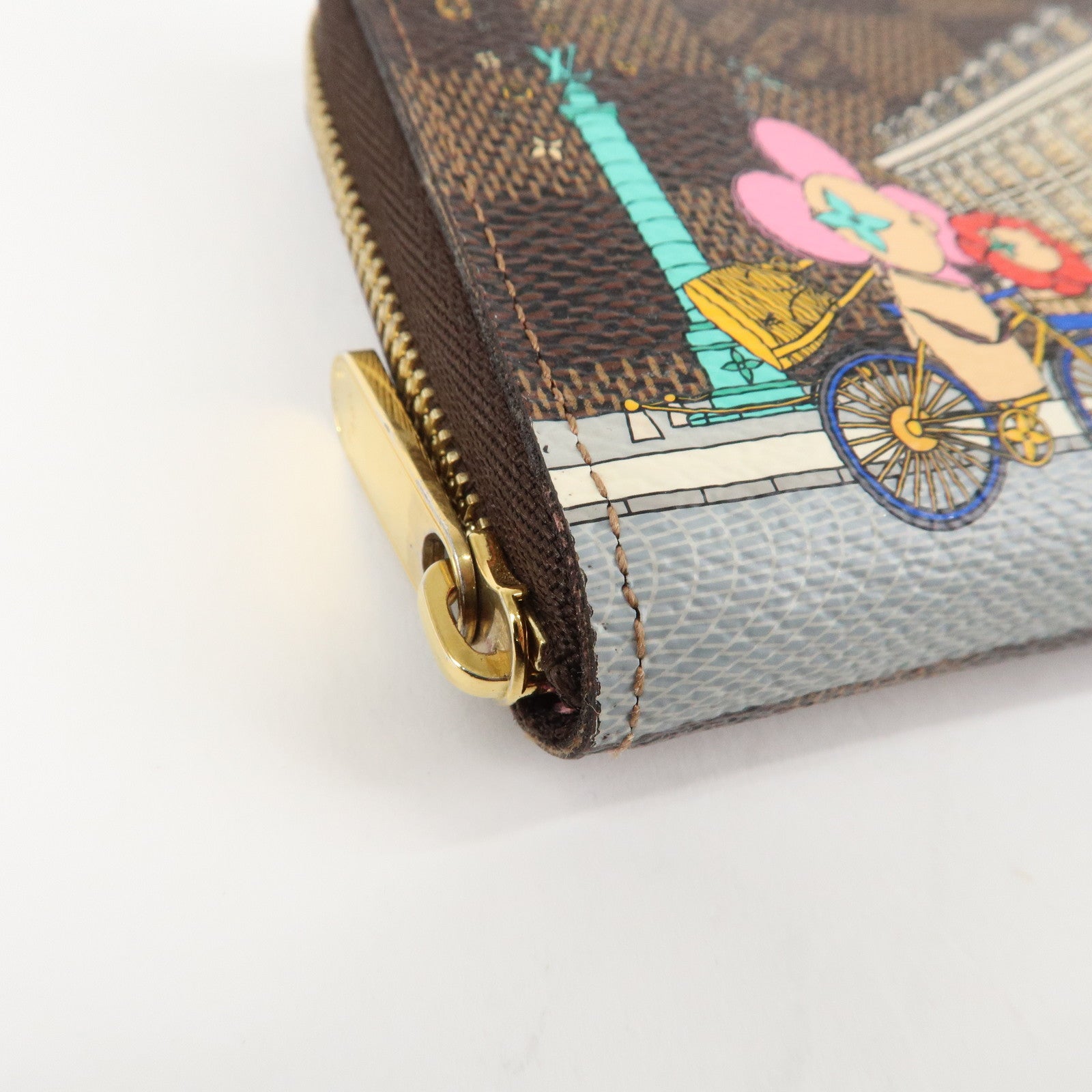 Louis Vuitton Damier Zippy Coin Purse Vivienne Brown N63552 Used
