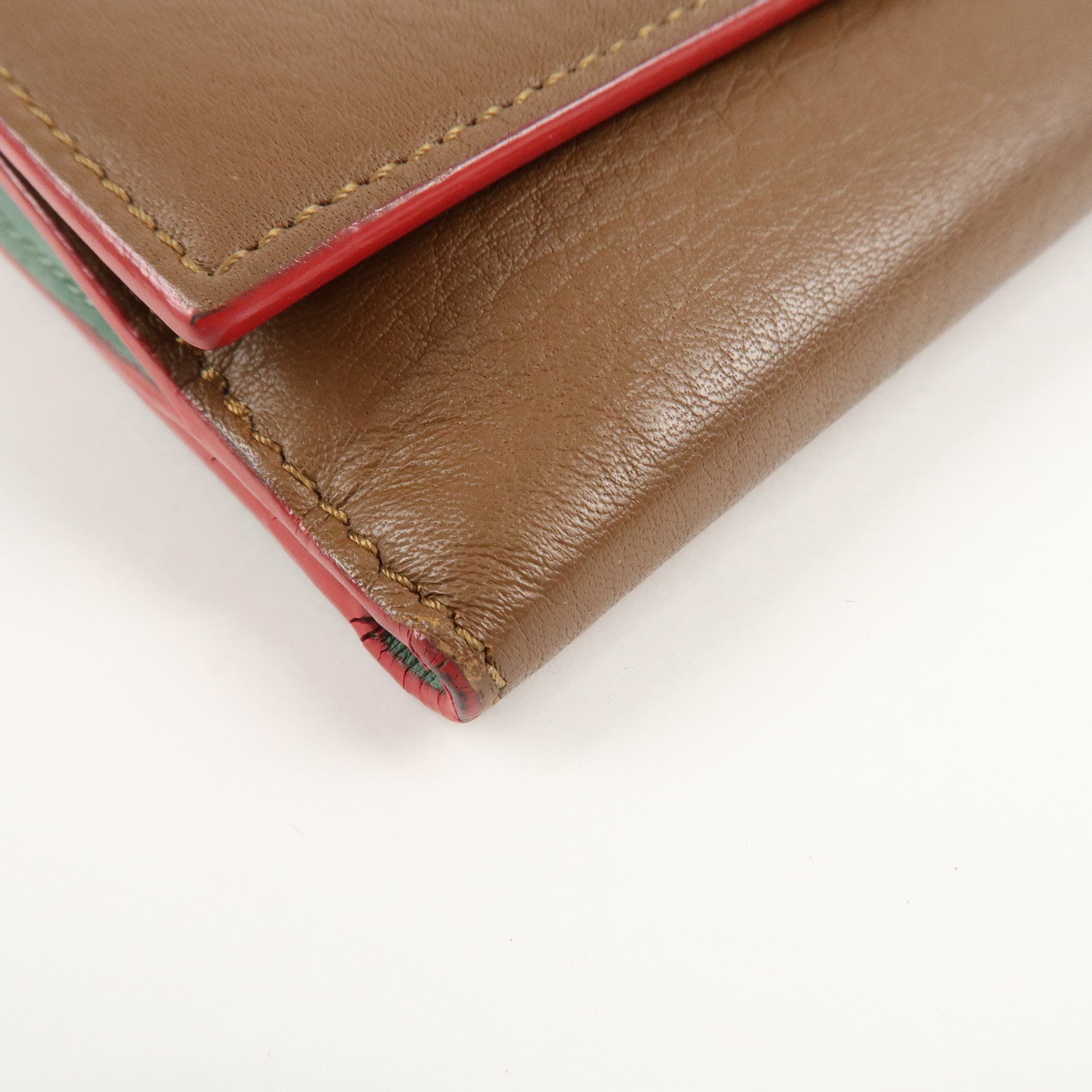 FENDI Leather Peekaboo Continental Wallet Brown 8M0308 Used