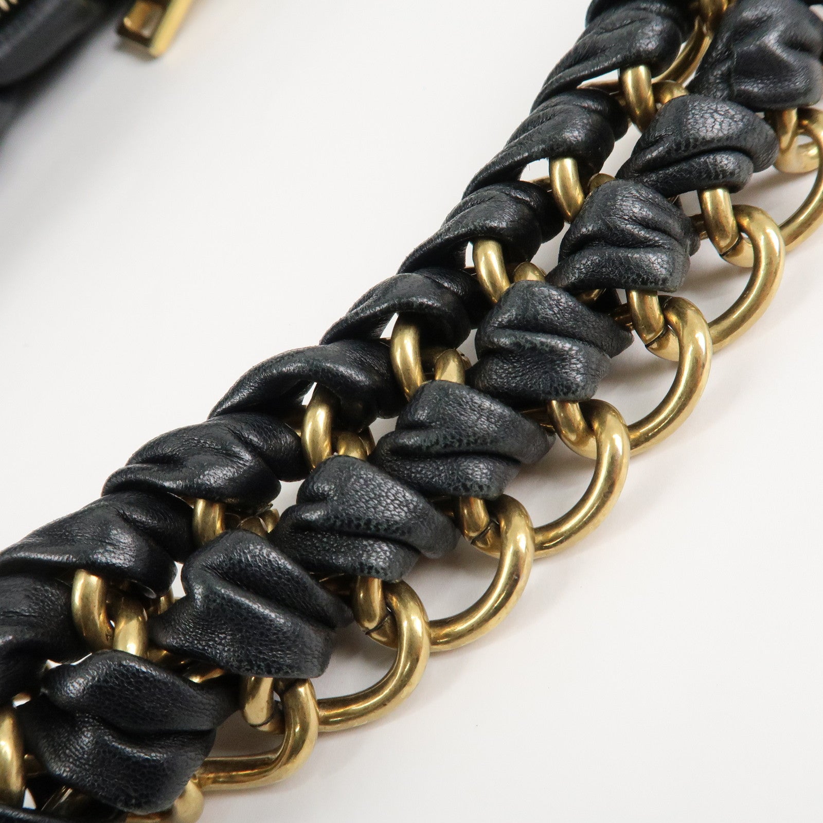 PRADA Leather 2Way Hand Bag Shoulder Bag Black BN2324 Used