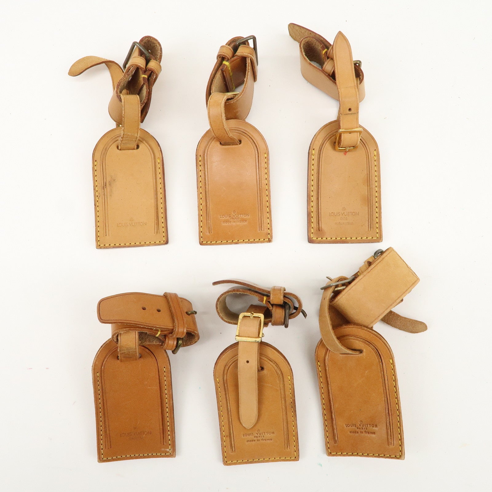 Louis Vuitton Set of 20 Leather Name Tag & Poignet Natural Used