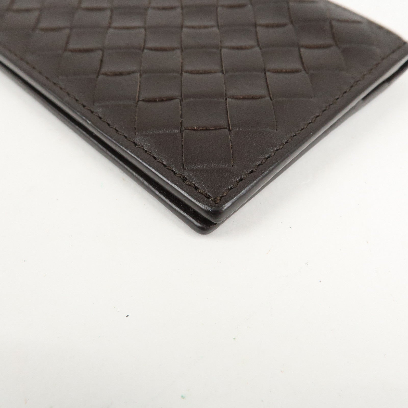BOTTEGA VENETA Intrecciato Leather Card Case Brown 120701 V4651 Used