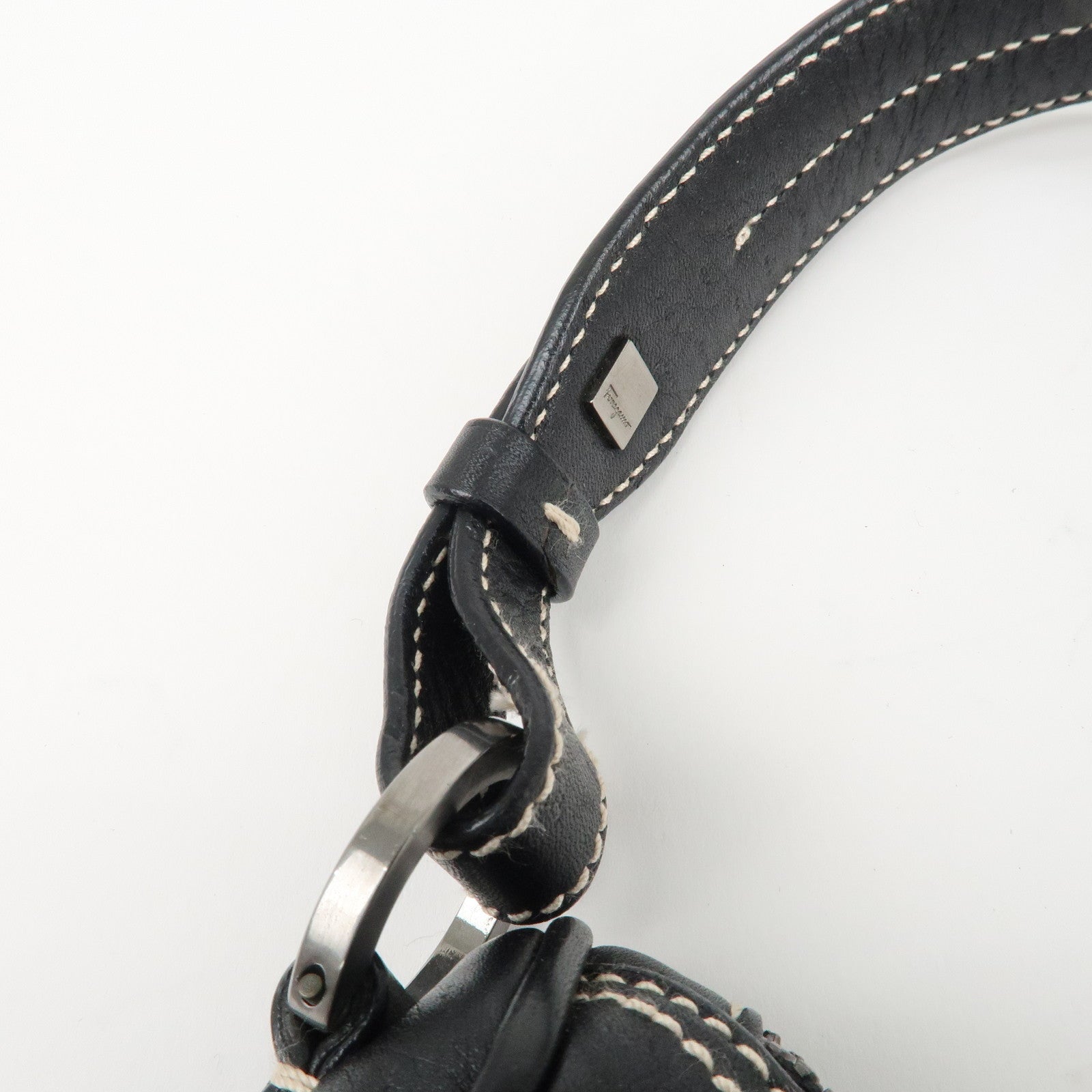 Salvatore Ferragamo Gancini Leather Shoulder Bag AF-21 3754 Used